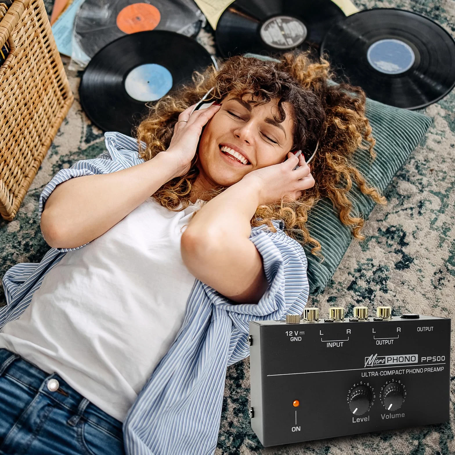 Sporgo Giradischi Phono Preamplificatore MM RCA Ingresso Uscita Stereo Amplificatore