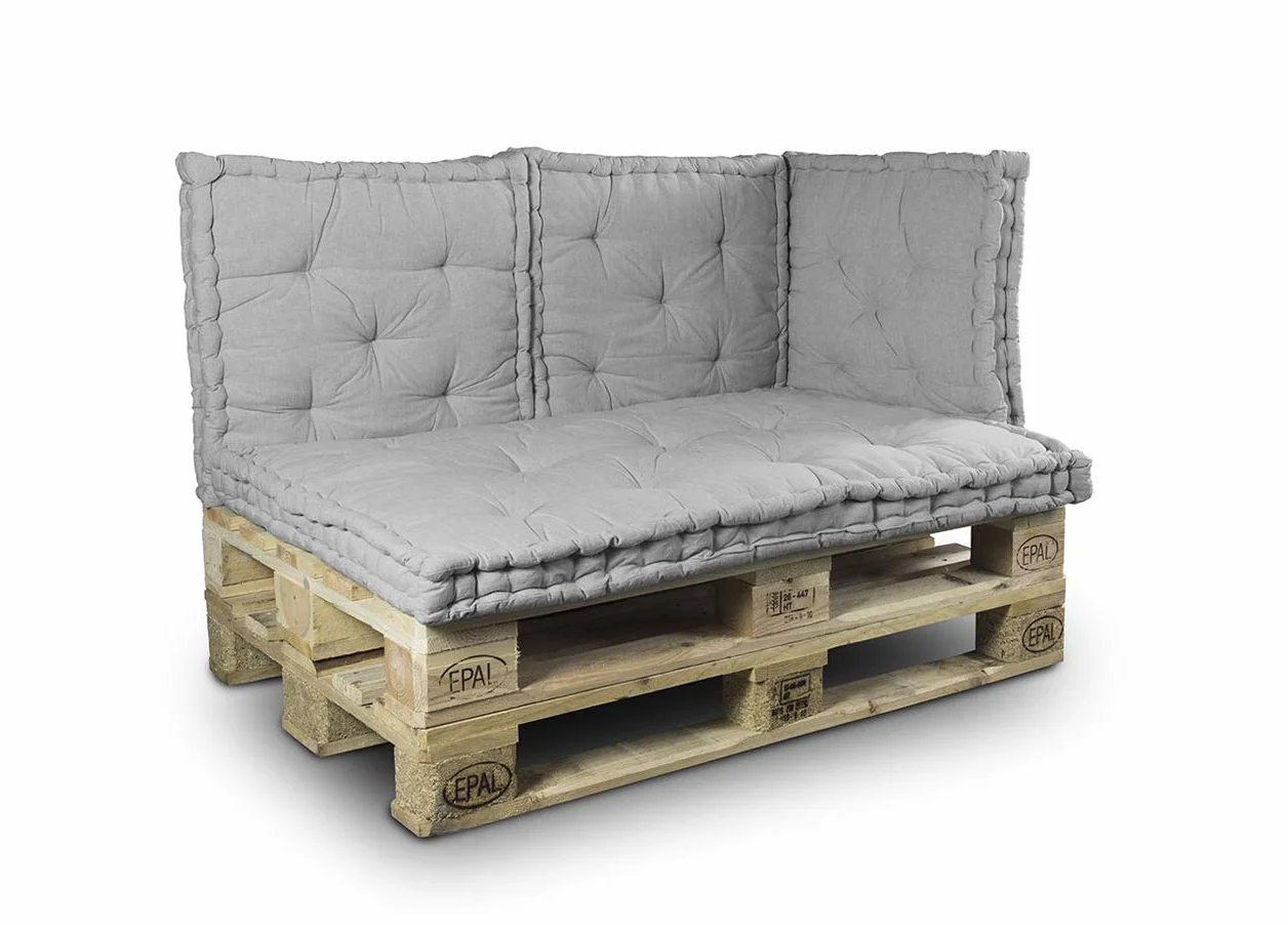 BIANCHERIAWEB Cuscino Mattonella per Seduta-Schienale Divani Pallet Cuscino per Bancale 60x60 Grigio