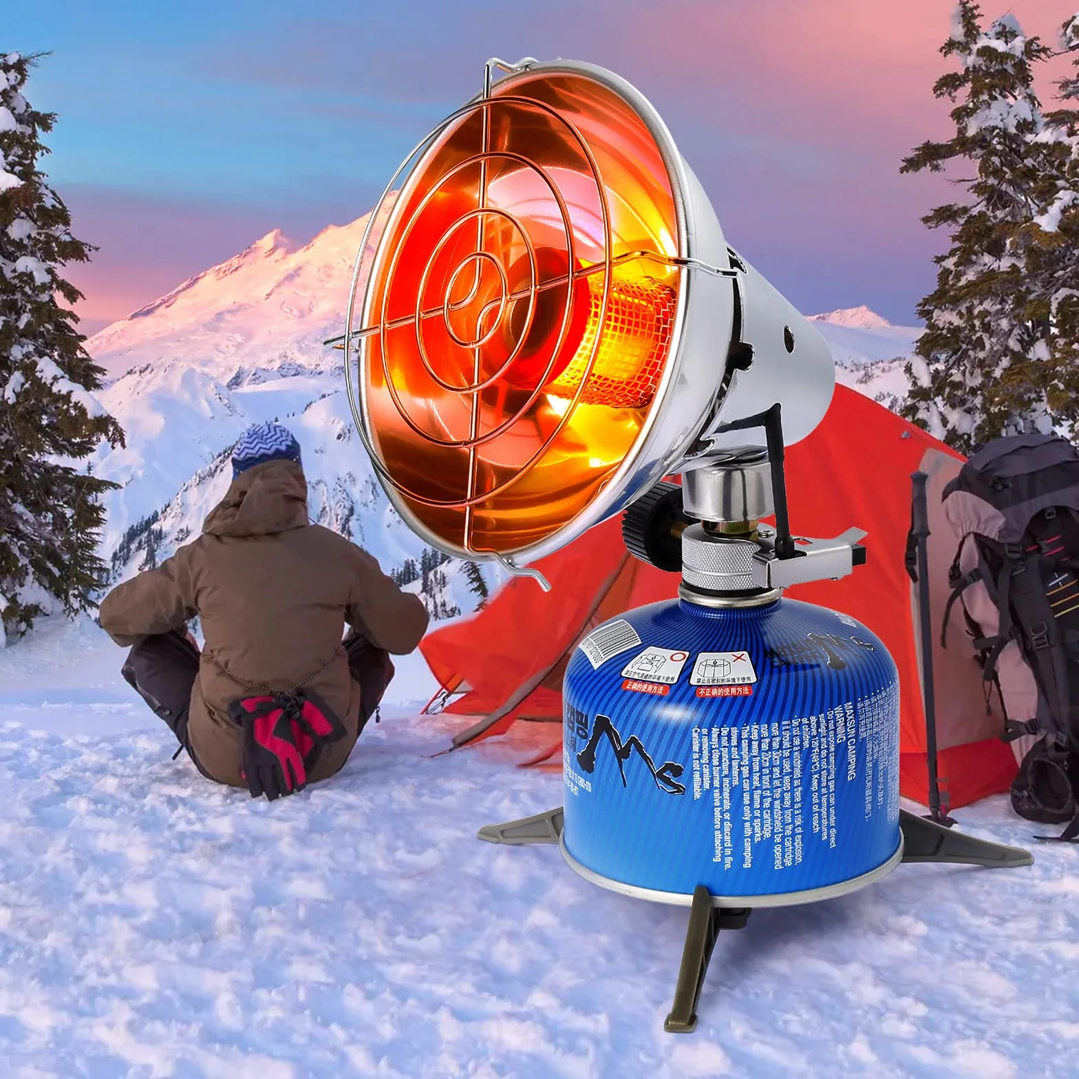 Mini fornello da campeggio a gas portatile per esterni