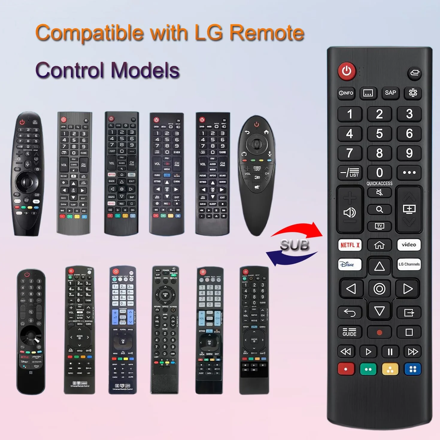 Uniwersalny Pilot LG Kompatybilny z LG LED LCD HDTV 3D 4K Smart TV