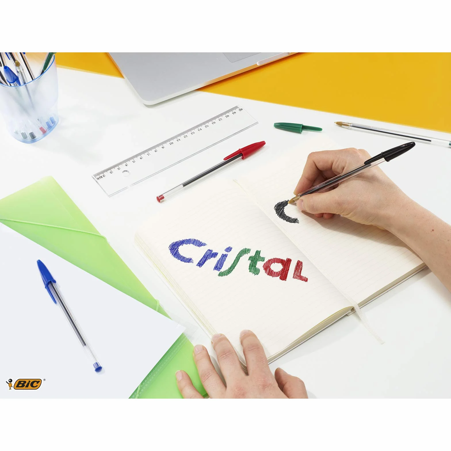 Bic Cristal Original Punta Media 1 mm Penne Colore Nero Confezione 100