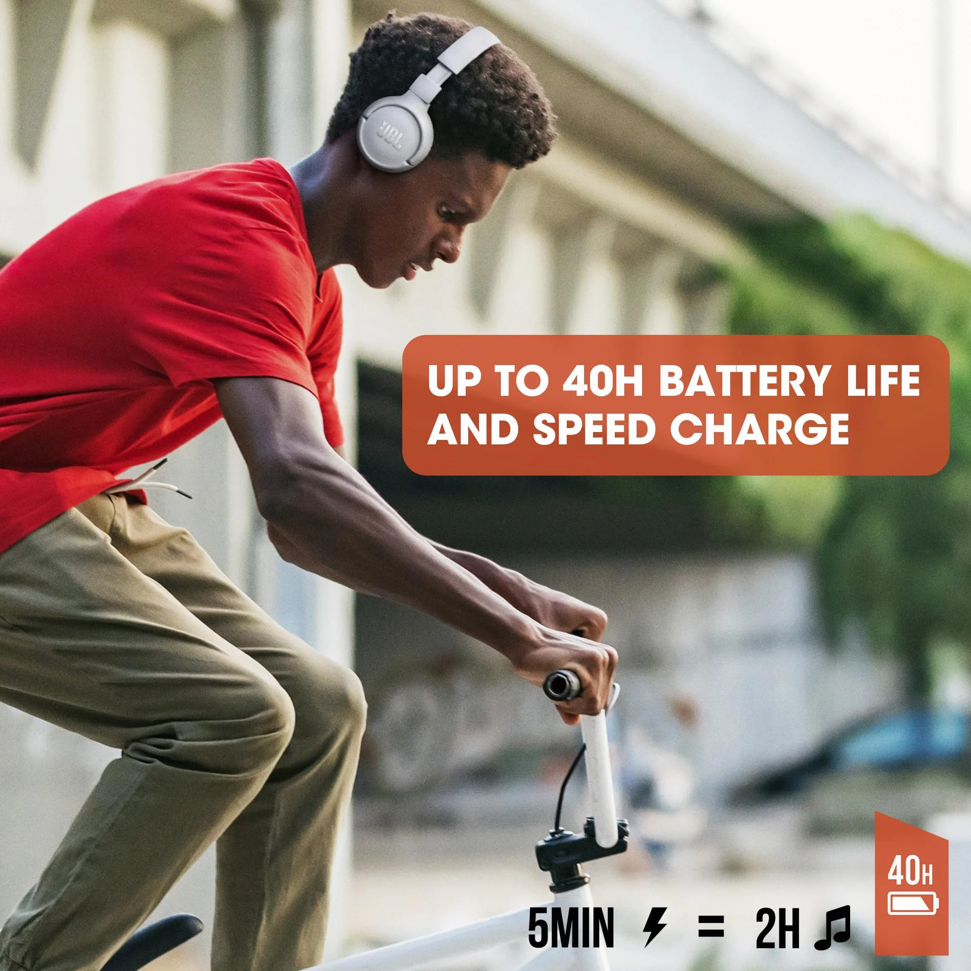 JBL Tune 510 BT Cuffie On-Ear Wireless Bluetooth 5.0 Pieghevole Microfono Integrato 40 Ore Ricarica Veloce Nero