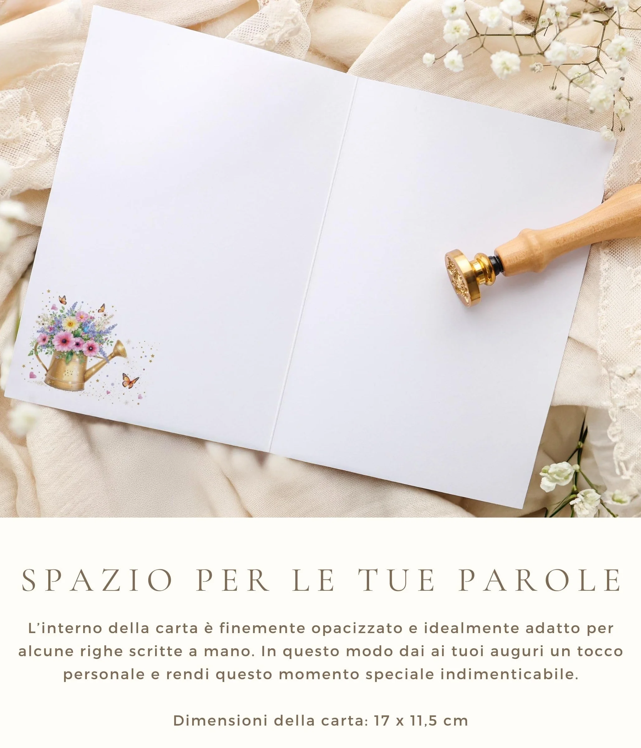 Joli Coon Biglietto auguri pensione STARDUST premium con busta e sigillo in cera 17 x 11,5 cm