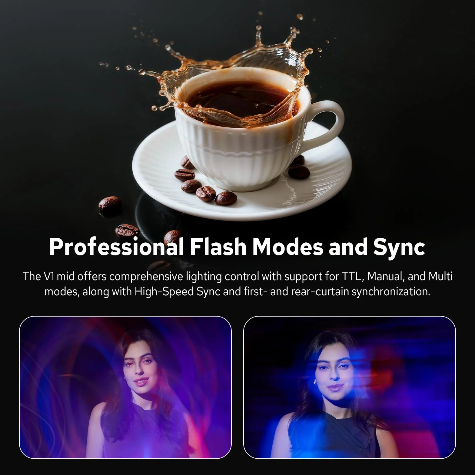 GODOX V1 mid S Flash TTL a Testa Rotonda Wireless 2.4G HSS 1/8000s 2200mAh 650 Flash Supporto Type-C Compatibile Sony