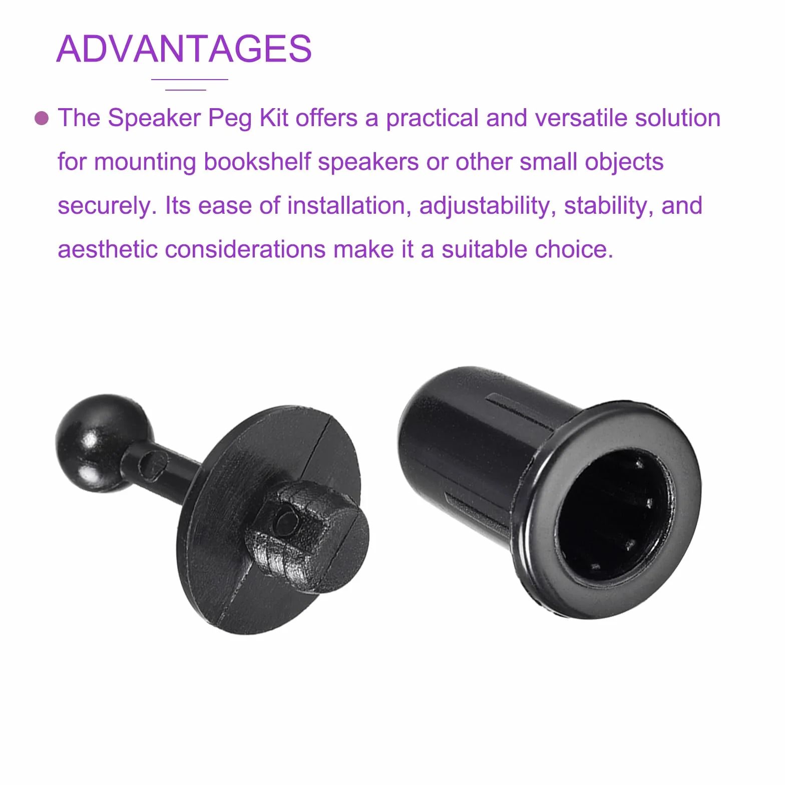 Kit di Perni per Altoparlanti Durevoli Dia 6mm Nero 8 Set