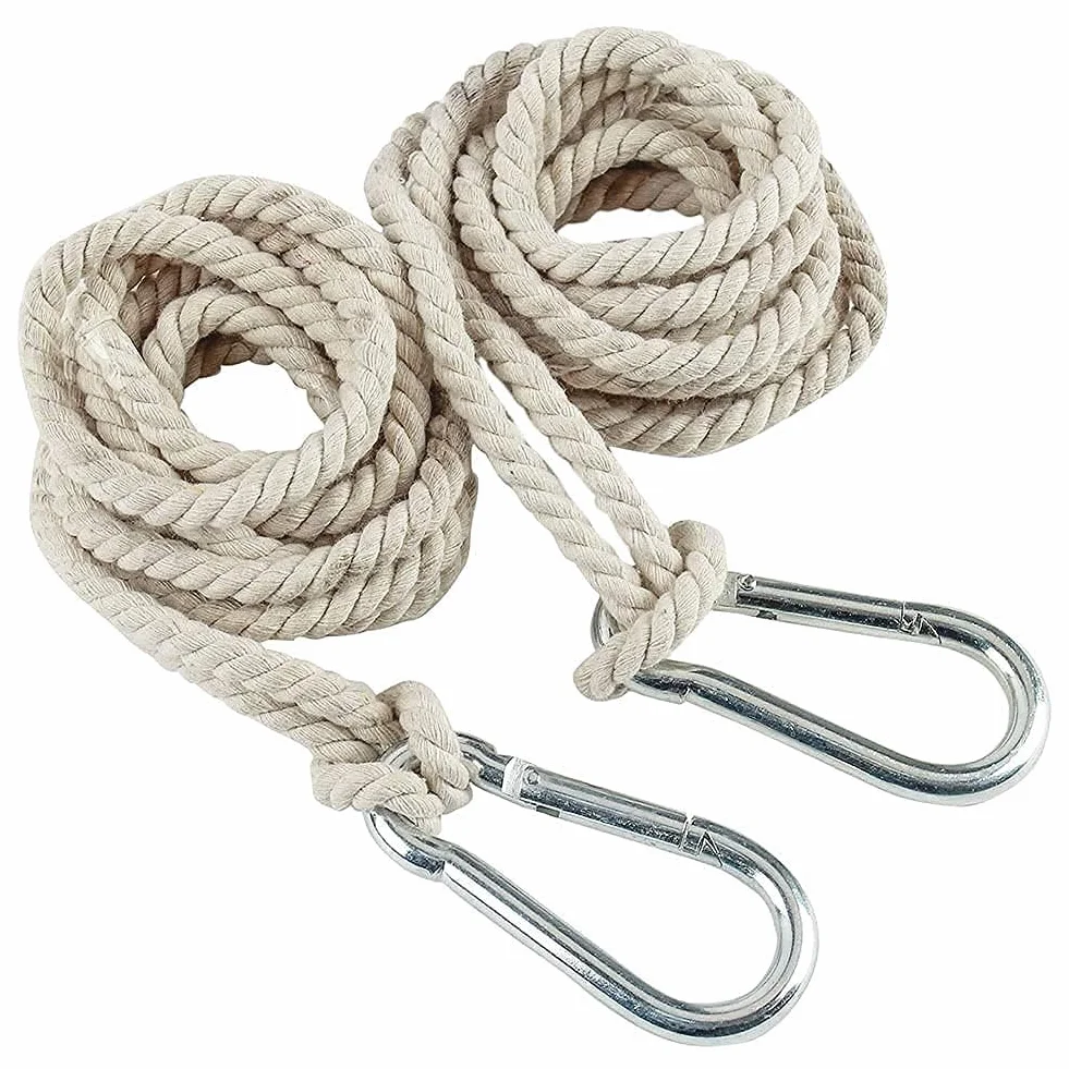 Corda per altalena per albero, 2 pezzi, cinghia per appendere l'amaca all'albero con ganci resistenti, per interni ed esterni, set di accessori per altalena (corda singola da 4 m)