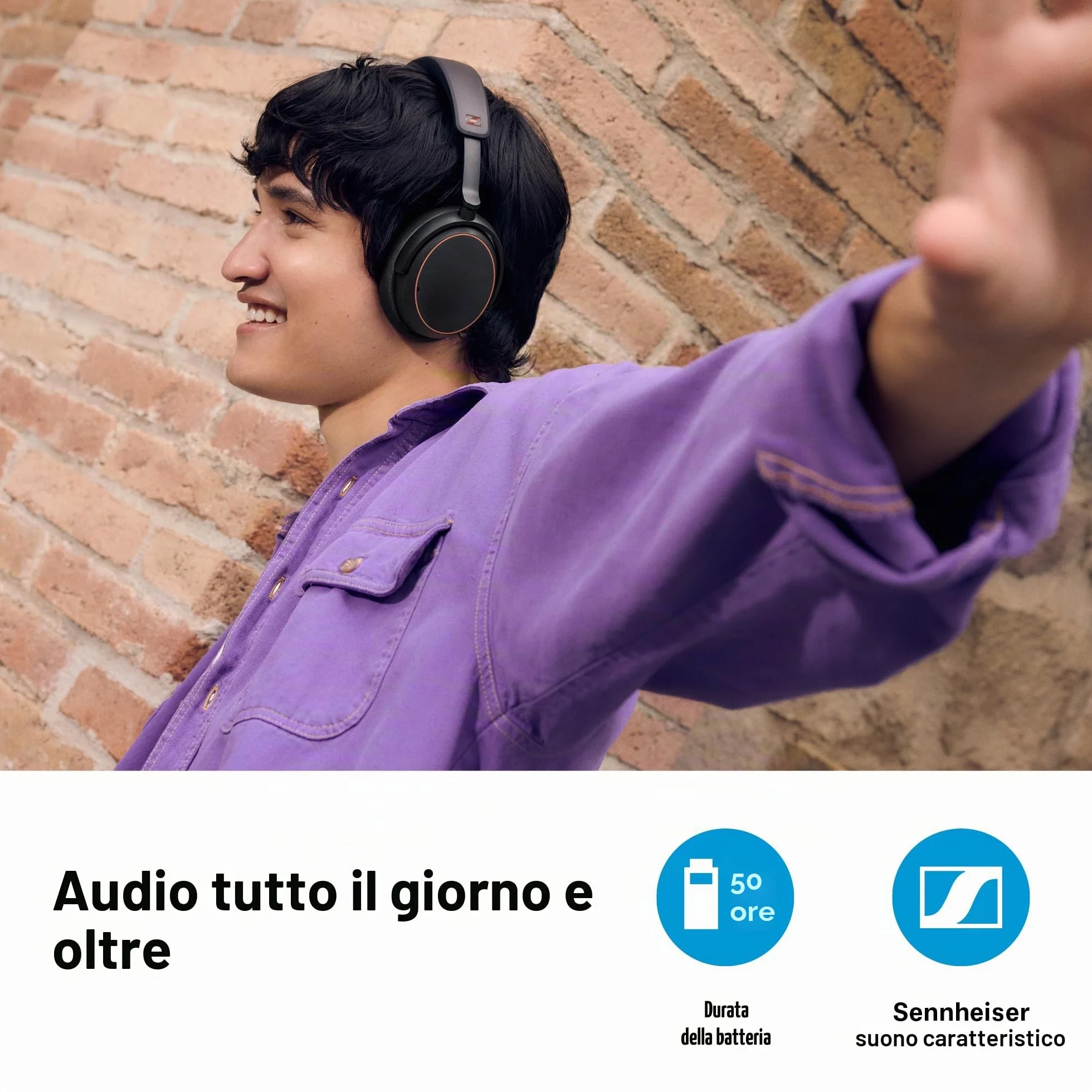Sennheiser ACCENTUM Wireless Special Edition Cuffie Bluetooth ANC ibrido 50 ore autonomia Nero Rame