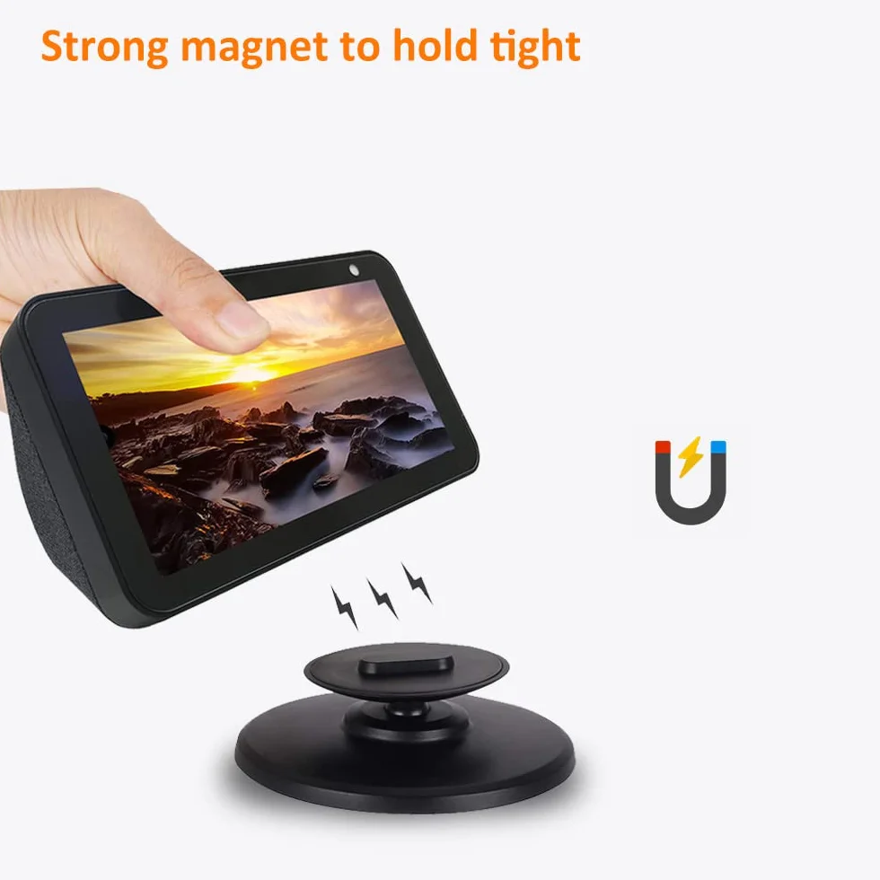 Supporto regolabile magnetico 360° per Amazon Echo Show 5, nero