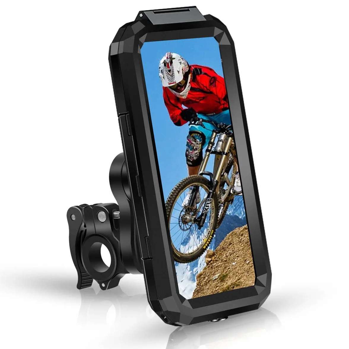 Porta Cellulare Bici Universale Moto Impermeabile Rotazione 360° Supporto Telefono Anti-Shake per 5.5-6.8 Pollici Smartphone Nero