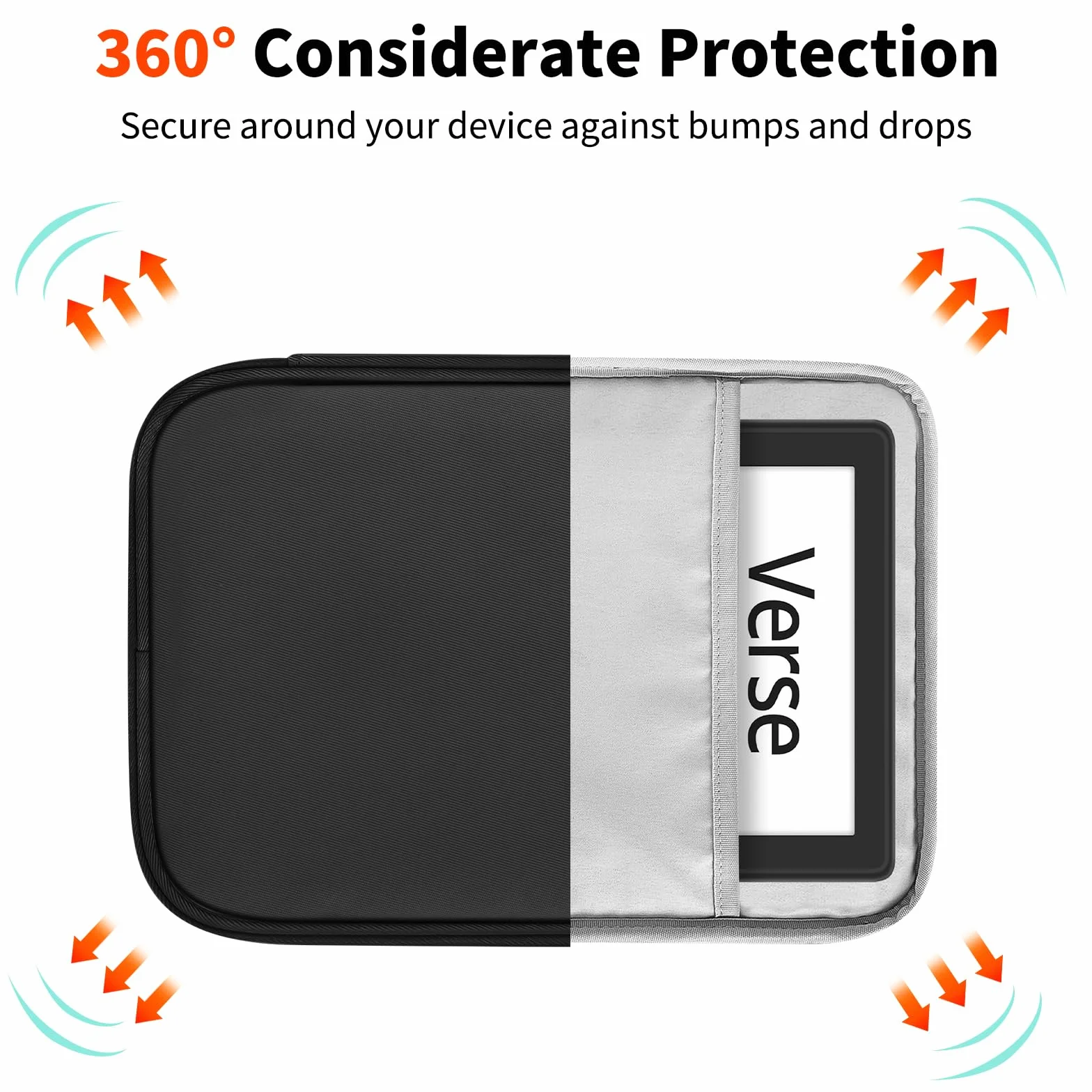 Custodia universale per Kindle Paperwhite/Colorsoft 2024 7", Anti-Drop Protective Sleeve Case, Nero