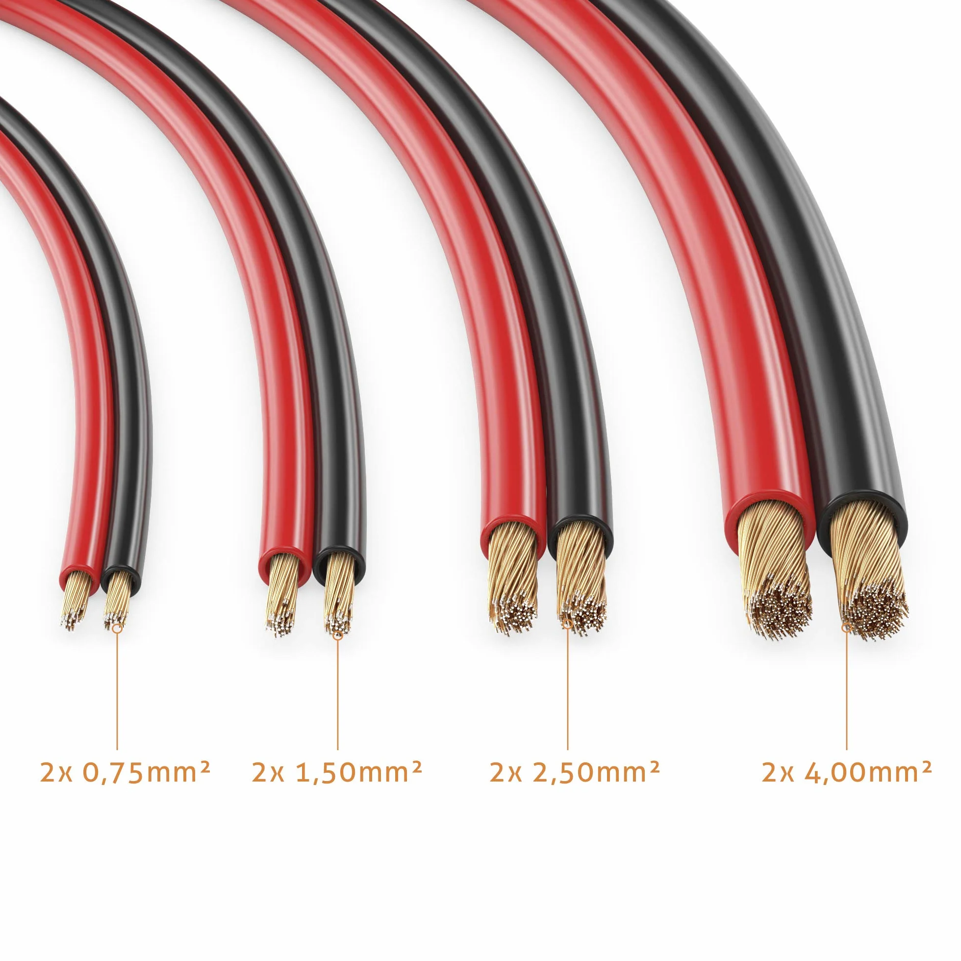 sonero S-SC2250RB-20 20m CCA Kabel głośnikowy 2x2.50mm² czerwony/czarny