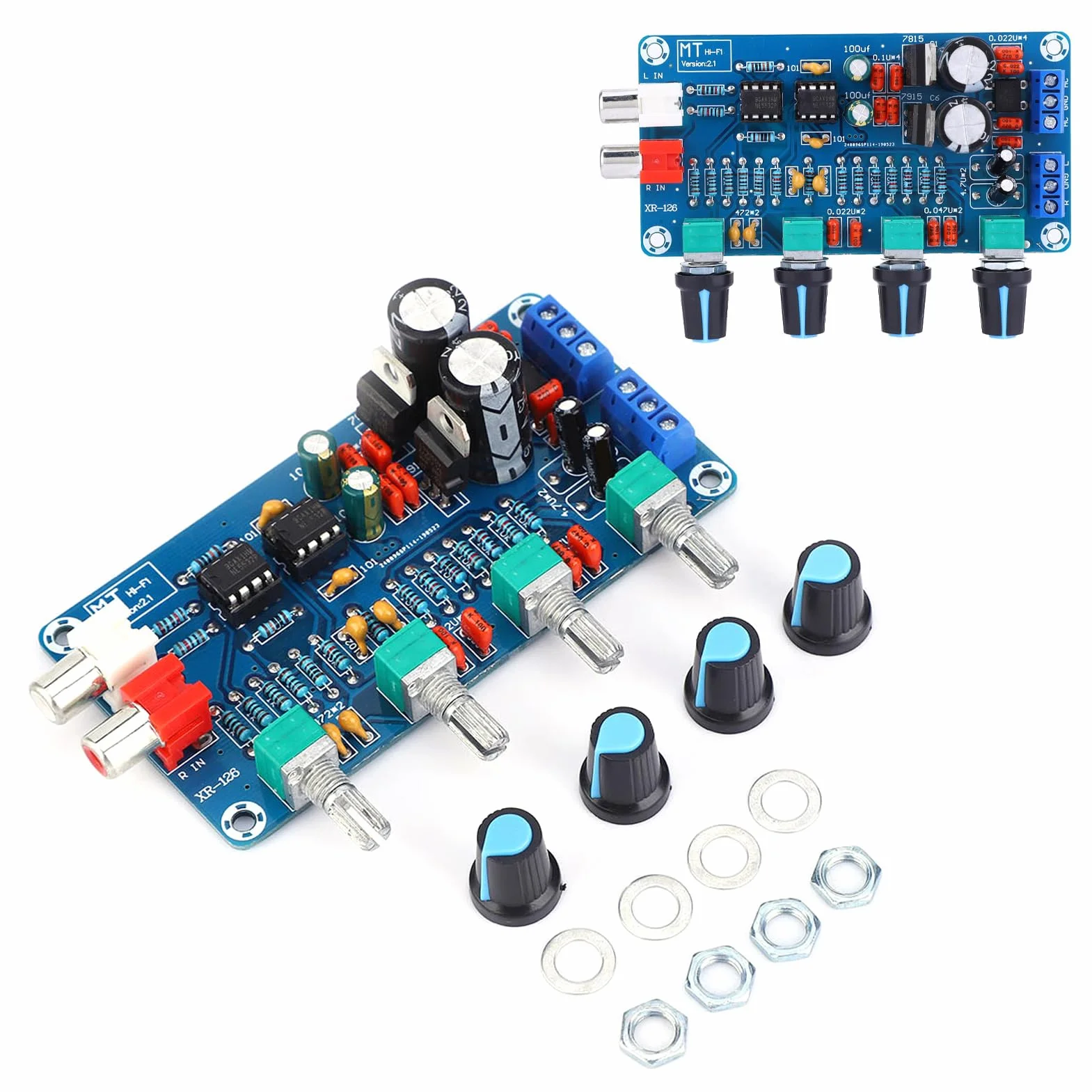 Preamplificatore NE5532 Controllo Volume Acuti Medi Bassi Doppia CA 12V-18V Terminale 3P