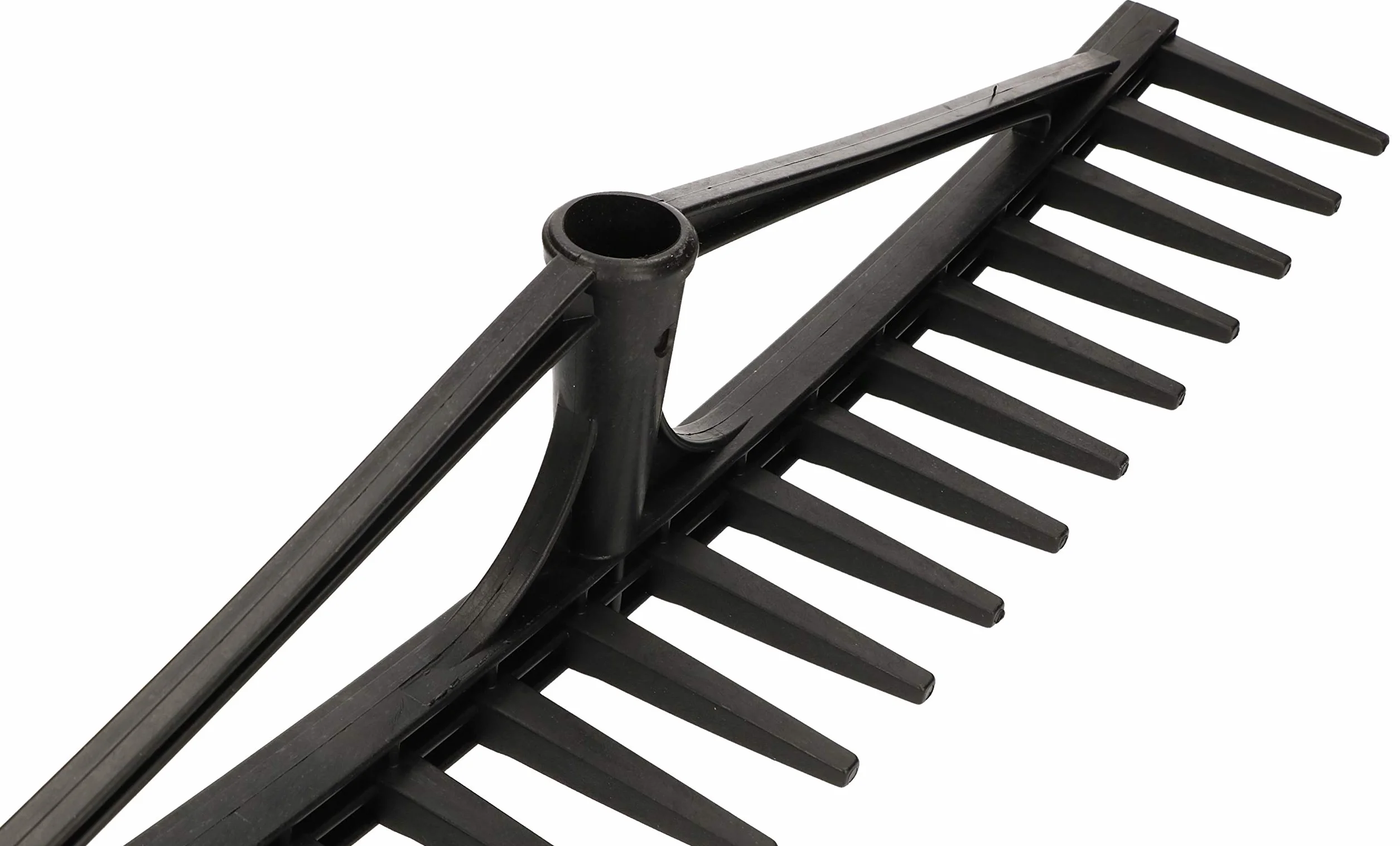 KOTARBAU® Rastrello per Foglie - Rastrello Giardino - Plastica - 61 cm - Nero - 18 Denti - per Erba Fieno - Senza Manico - Leggero Resistente