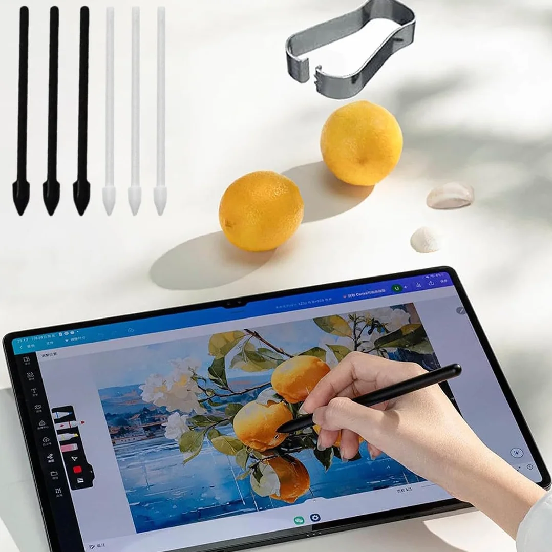 Punte di Ricambio Standard per S Pen con Pinzetta per Galaxy Tab S6 Lite/S7 Fe/S9+ Plus/S9 Fe+ Plus/S9 FE/S9/S9 Ultra/S8 Ultra/S8+ Plus/S8, 20 Pezzi