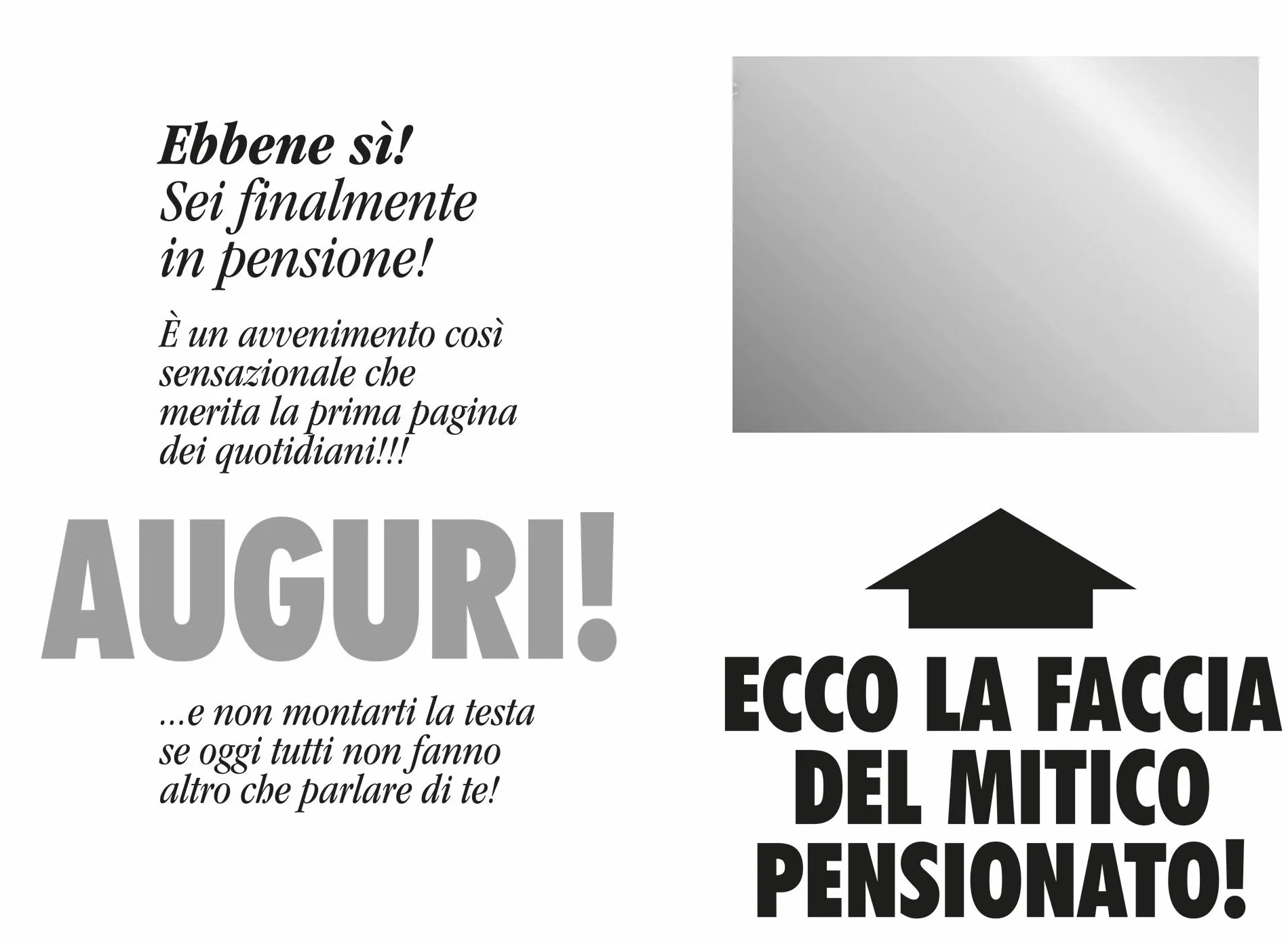 Bombo Biglietto auguri giornale pensionato