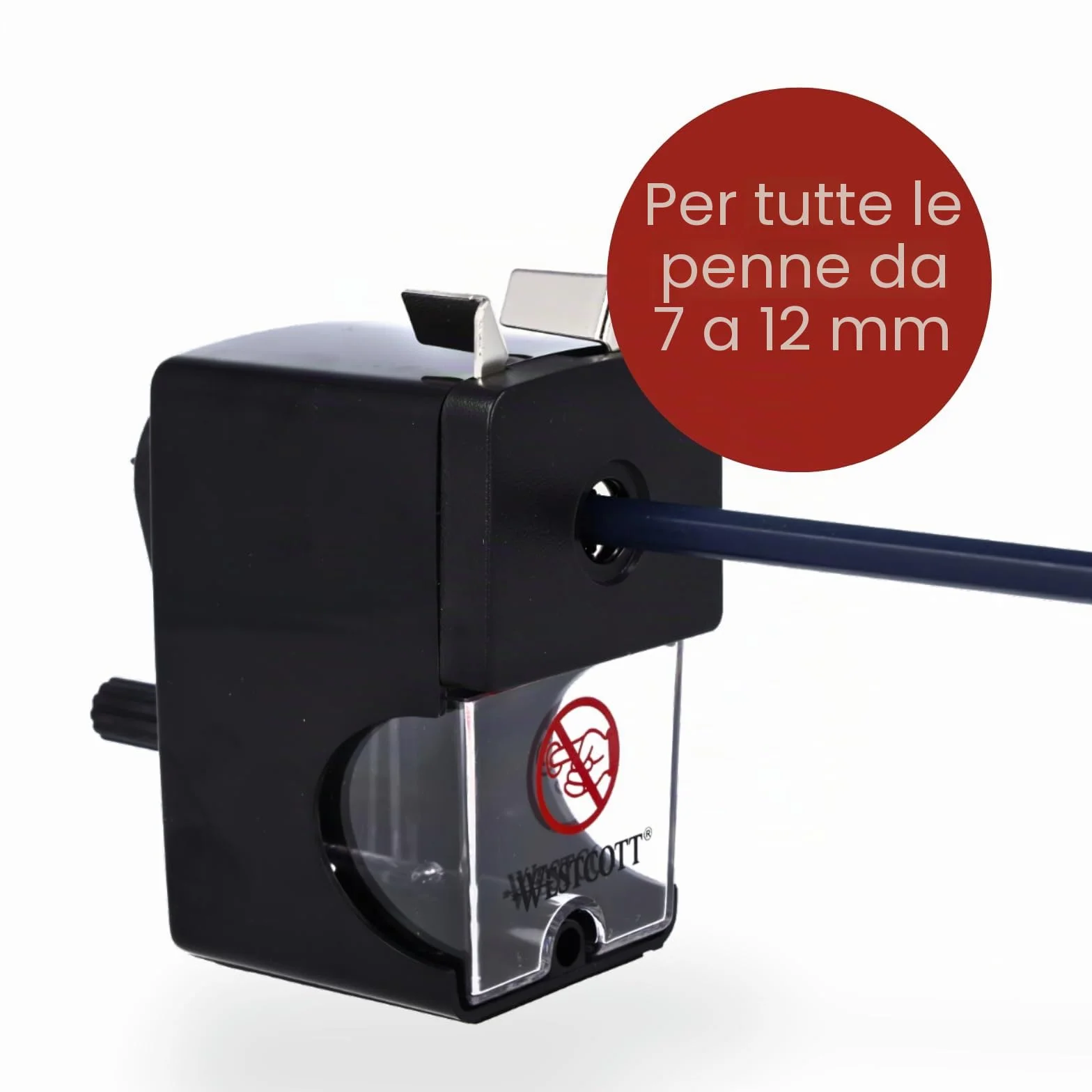 Westcott E-14216 00 Temperino per matite 7-12 mm manuale nero