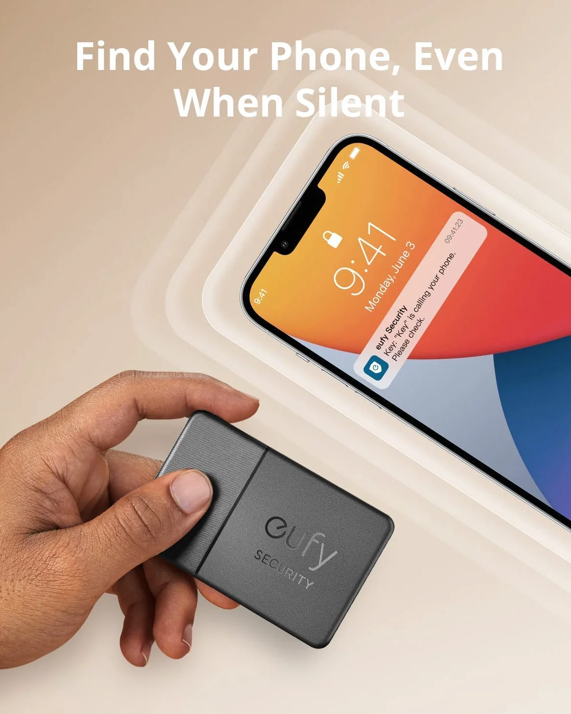 eufy Security SmartTrack Card nera resistente acqua spessore 2,4 mm durata batteria 3 anni