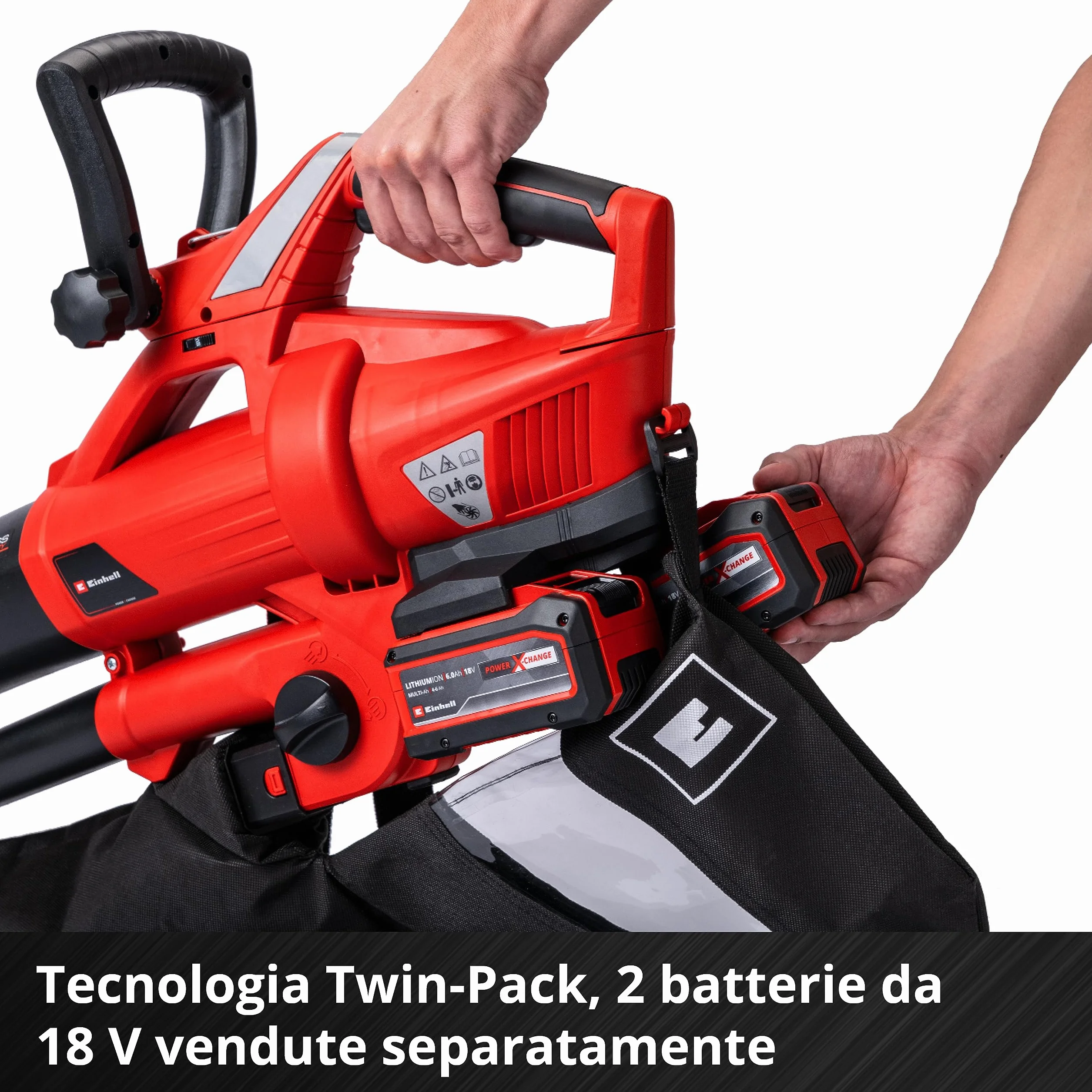 Einhell 3433600 Solo Soffiatore, Aspiratore A Batteria, Rosso/Nero
