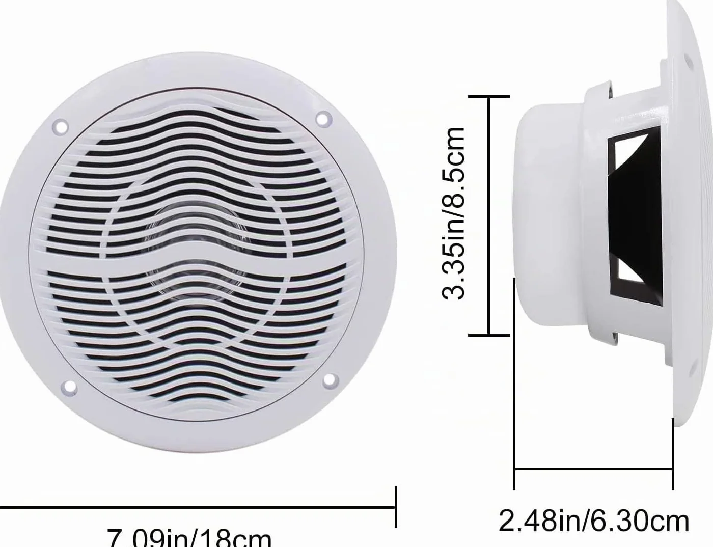Herdio Altoparlanti marini da 6,5 pollici 120 W impermeabile coppia bianco