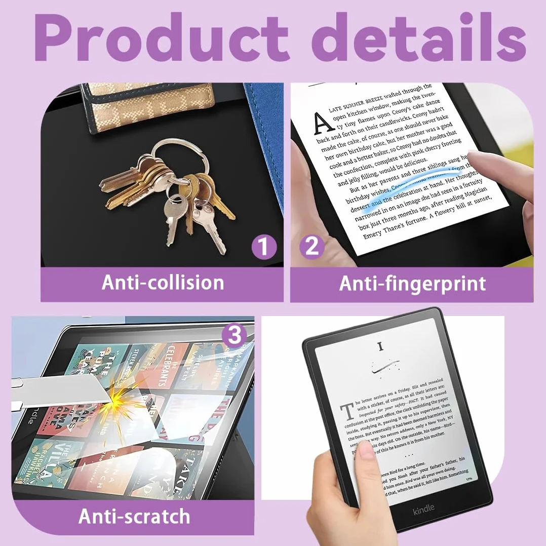 Kindle Paperwhite Pellicola Protettiva 3 Pezzi 7 Pollici Antiriflesso 12A Generazione 2024