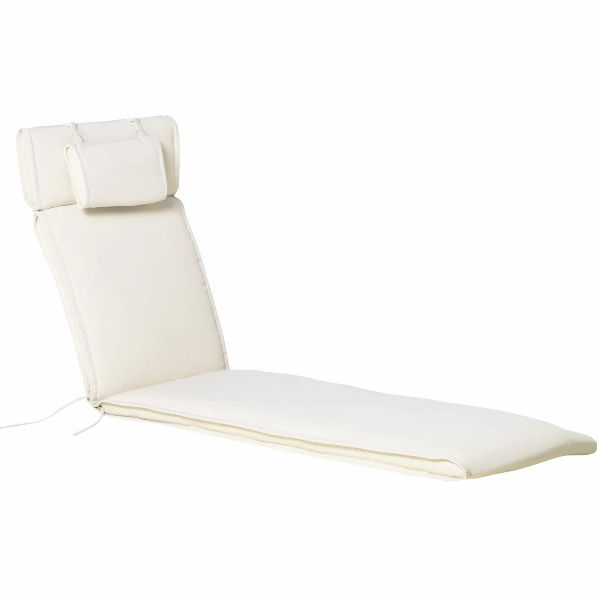 Outsunny Cuscino per Sdraio Lettino Prendisole da Giardino 198x53x5cm Bianco Crema