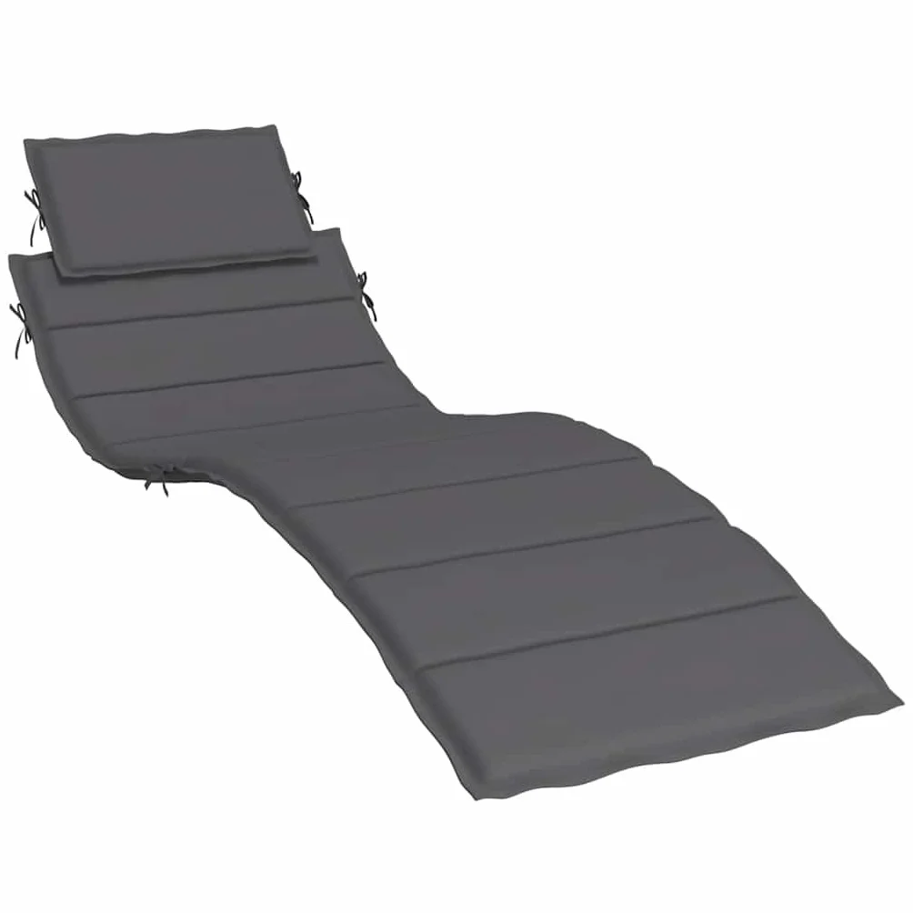vidaXL Cuscino per Lettino Prendisole Elegante Resistente Arredi Tessili per Esterni Sdraio Decorativo Antracite 186x58x4 cm in Tessuto Oxford