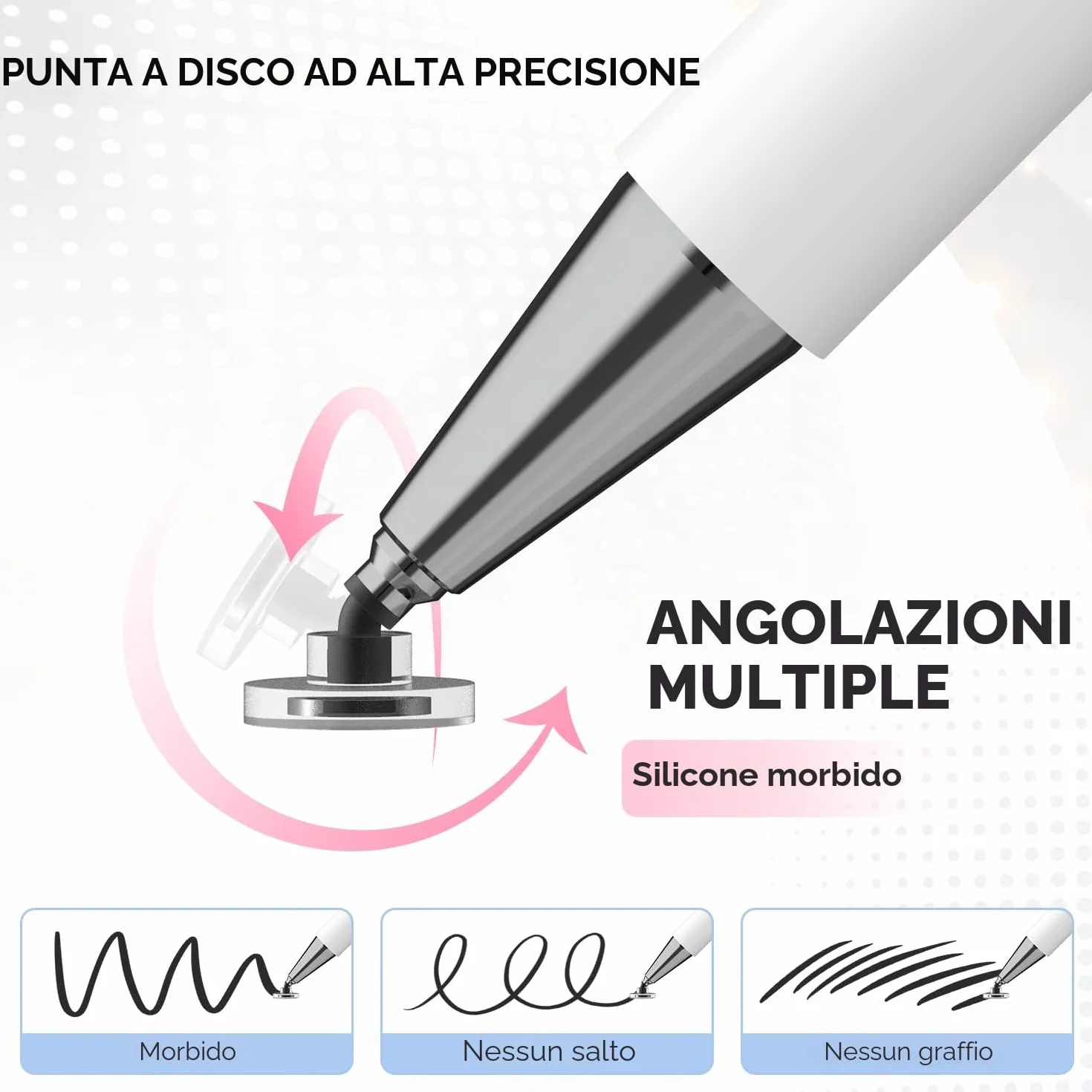 Penna Touch Stylus Universale per Apple iPad Pro, iPhone, Samsung Galaxy, Smartphone e Tablet Touchscreen