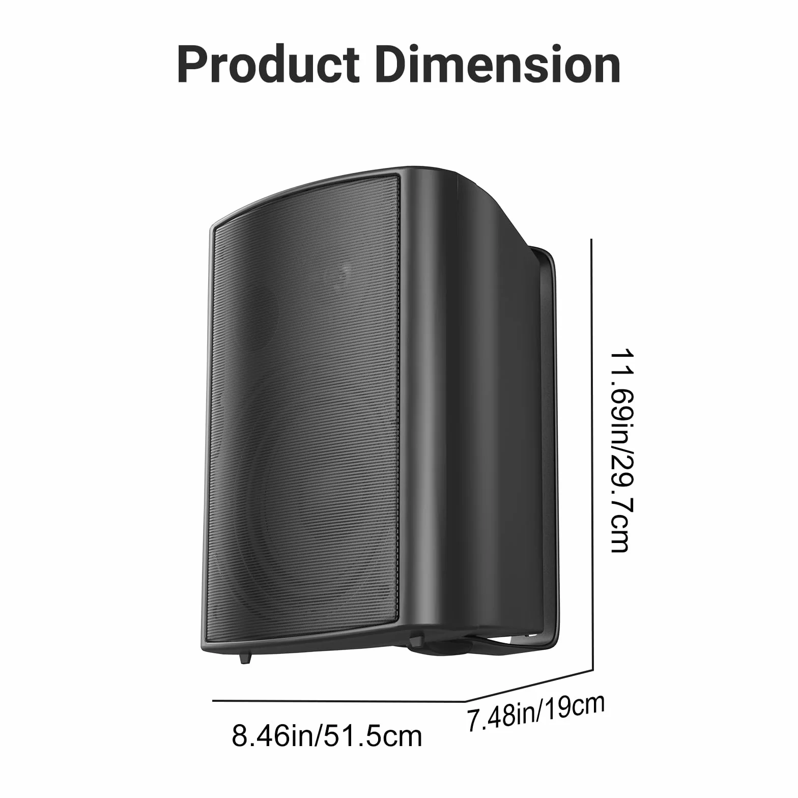 STUDIOFINIX 6.5 Cali Altoparlanti da Parete 2 Vie Passivi Outdoor 400W ABS Nero