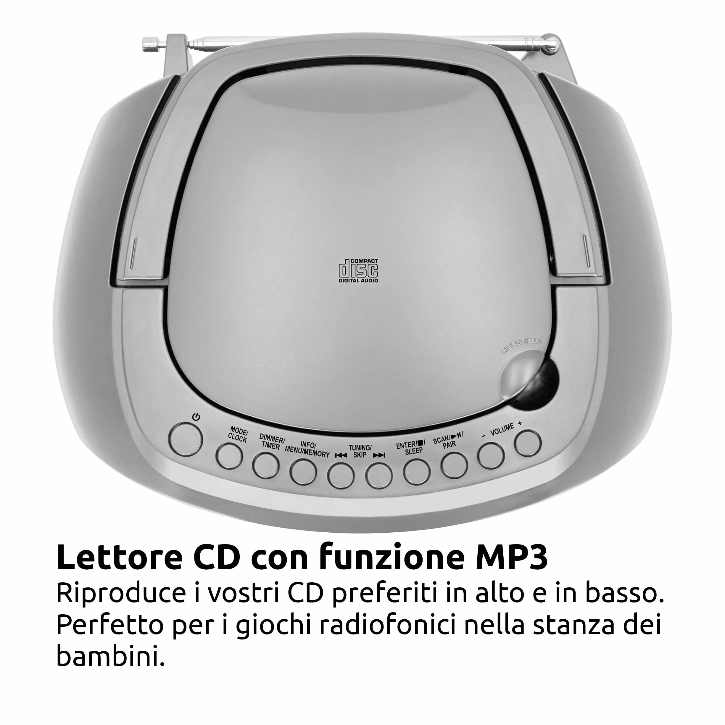 TechniSat DIGITRADIO 1990 Radio DAB+/FM Lettore CD Stereo Bluetooth Argento