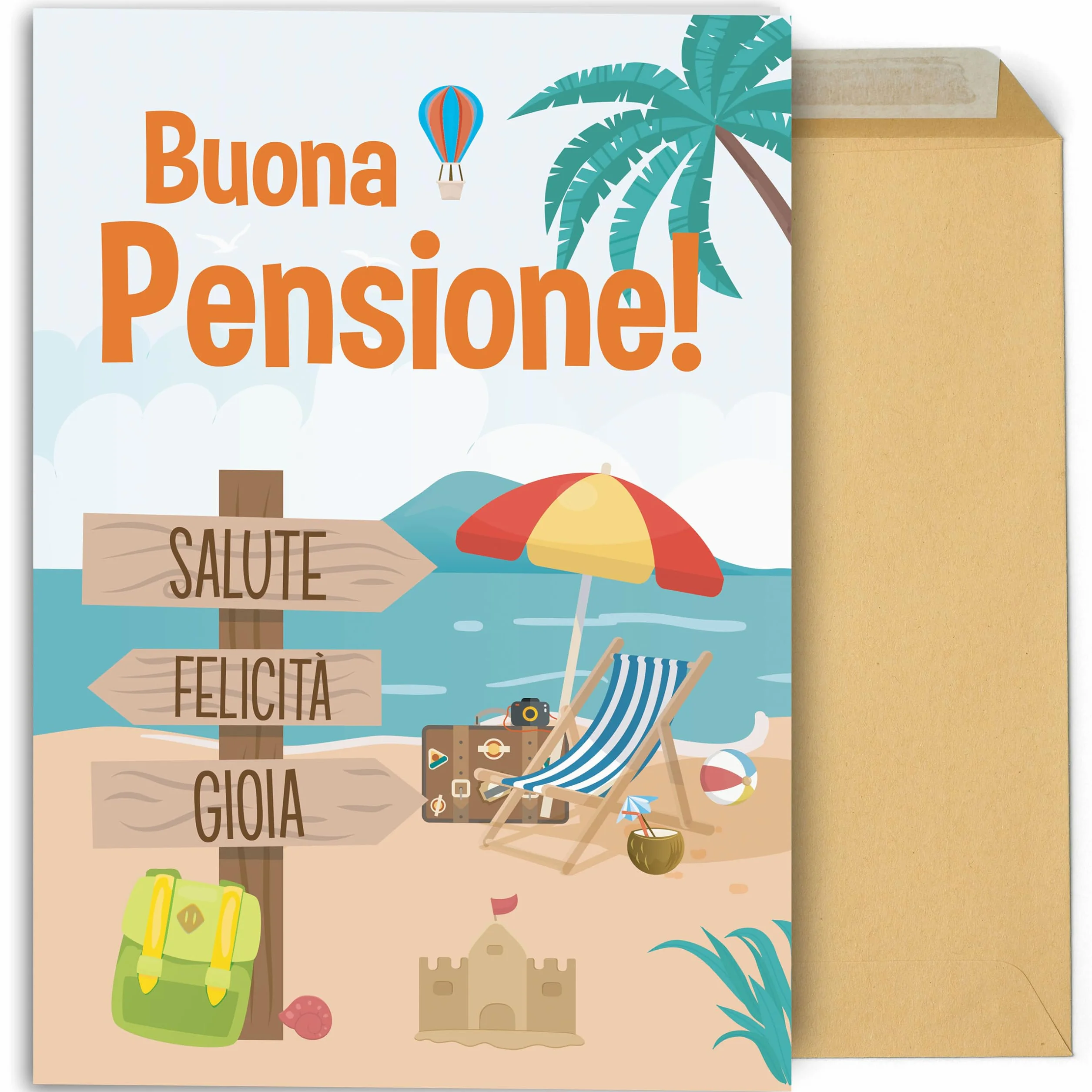CONTRAXT Biglietto di Auguri Pensione 42x30 cm aperto - Regalo originale per pensionamento