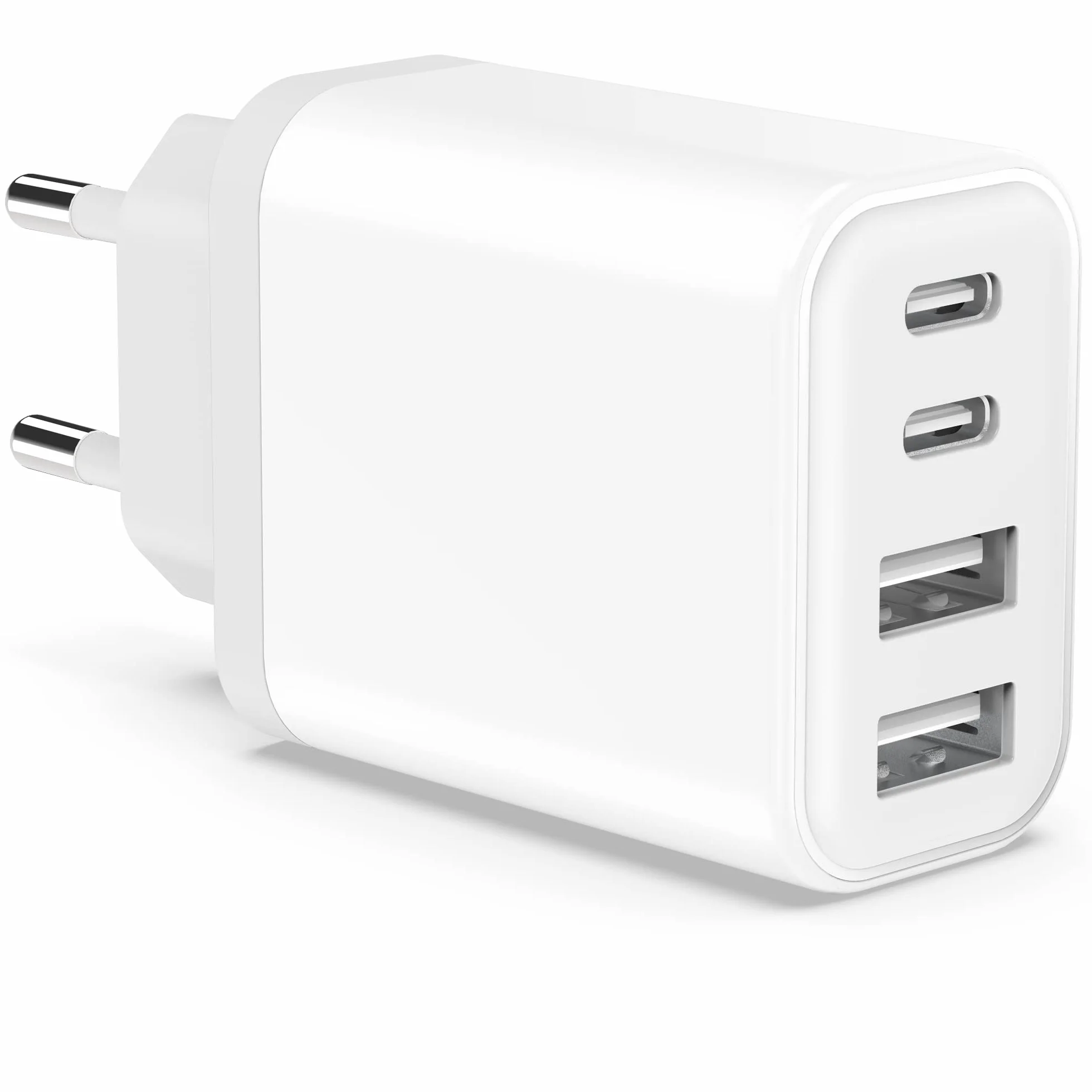 Caricatore USB C 40W 4-Porte Presa Multiplo per iPhone 16 15 14 13 12 11 Pro Max Mini SE, Pad, Galaxy