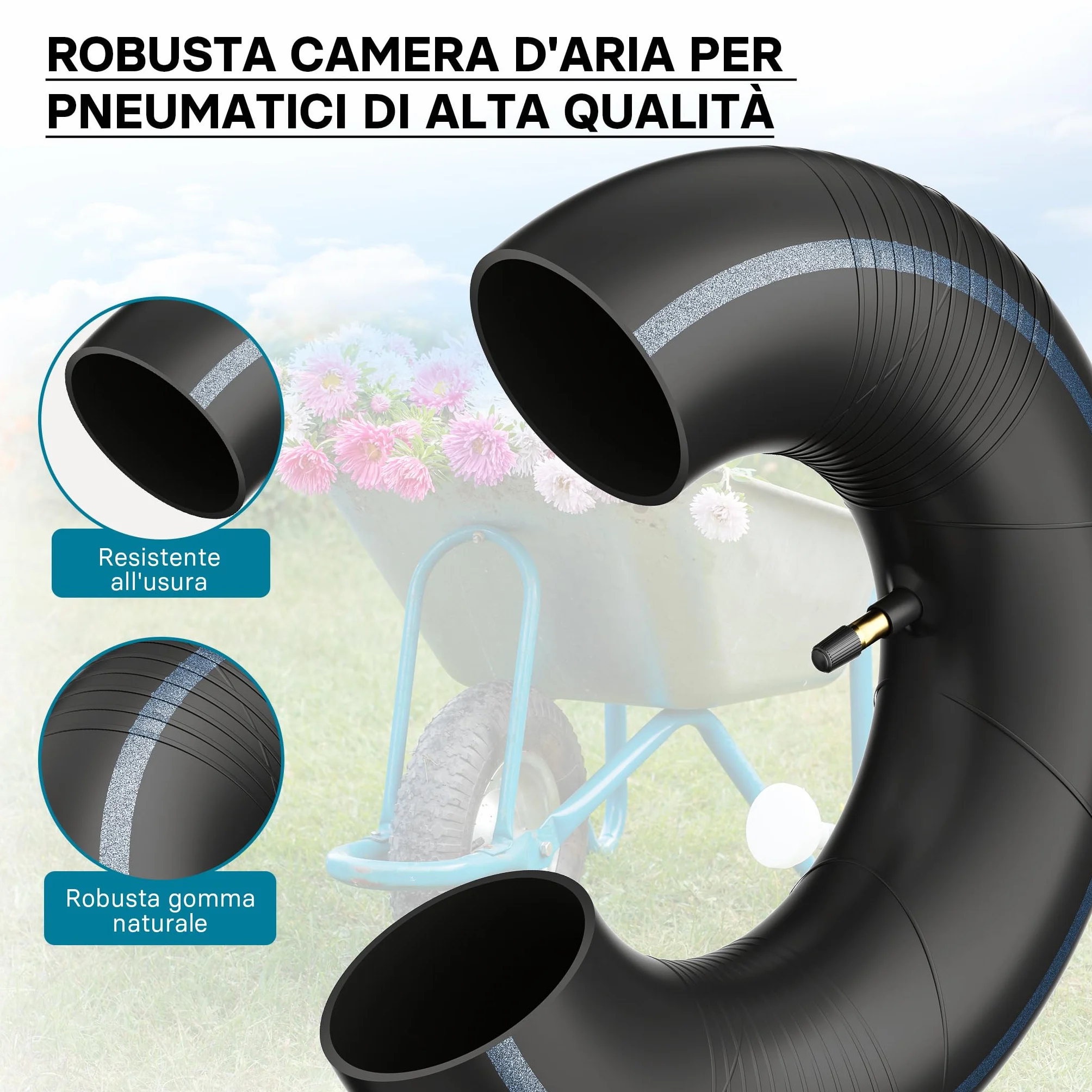 Camera d'aria per pneumatici trattorino rasaerba TR13 13x5.00-6