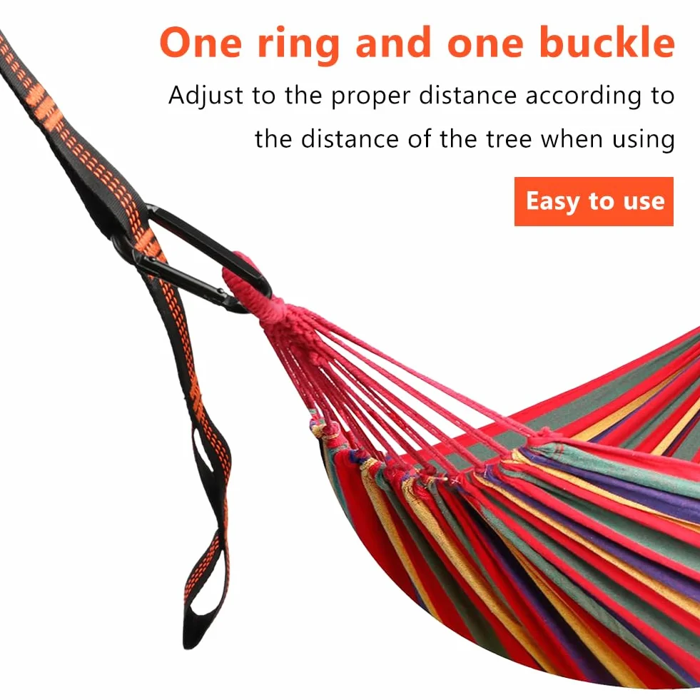 Vicloon 2 Pezzi Cinghie per Amaca 300 cm con Moschettoni, Fino a 300 kg, Set Fissaggio Campeggio, Arancione