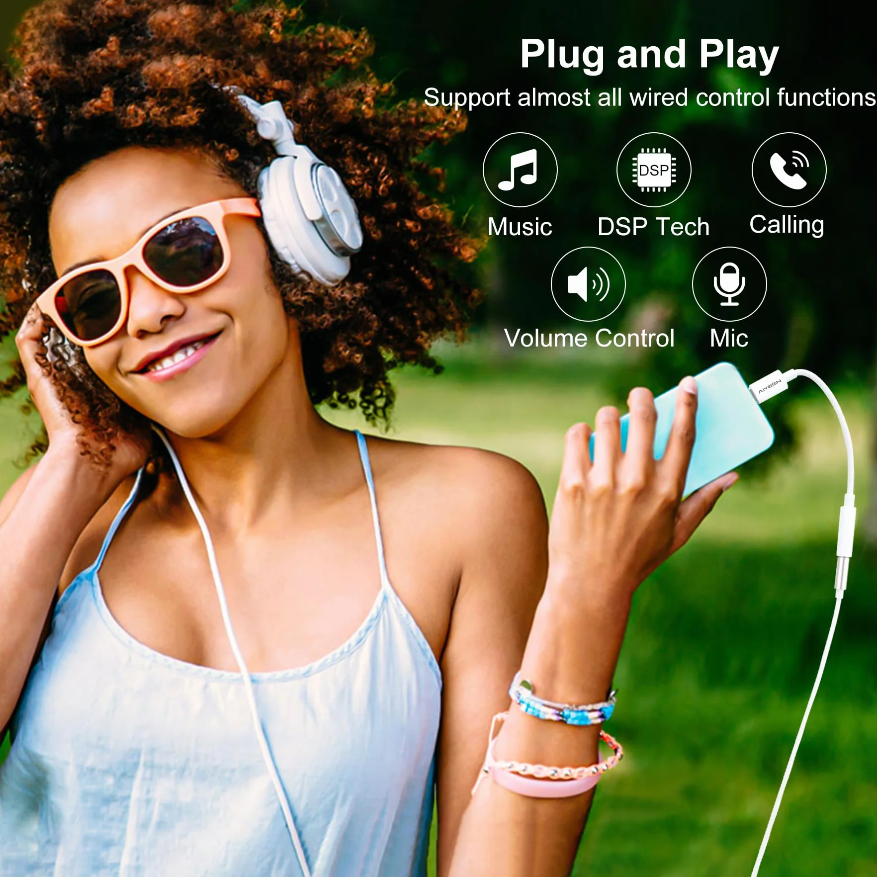Adattatore da USB C a Jack 3,5 mm per Cuffie, Confezione da 2, Compatibile con iPhone 15, Samsung, Pixel, iPad