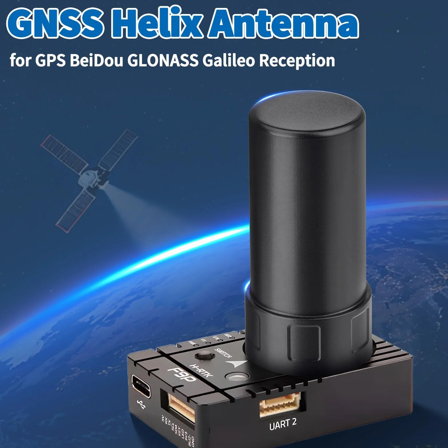 Bingfu Antenna Elicoidale GNSS SMA GPS BeiDou GLONASS Galileo Doppio LNA 28dB IP65