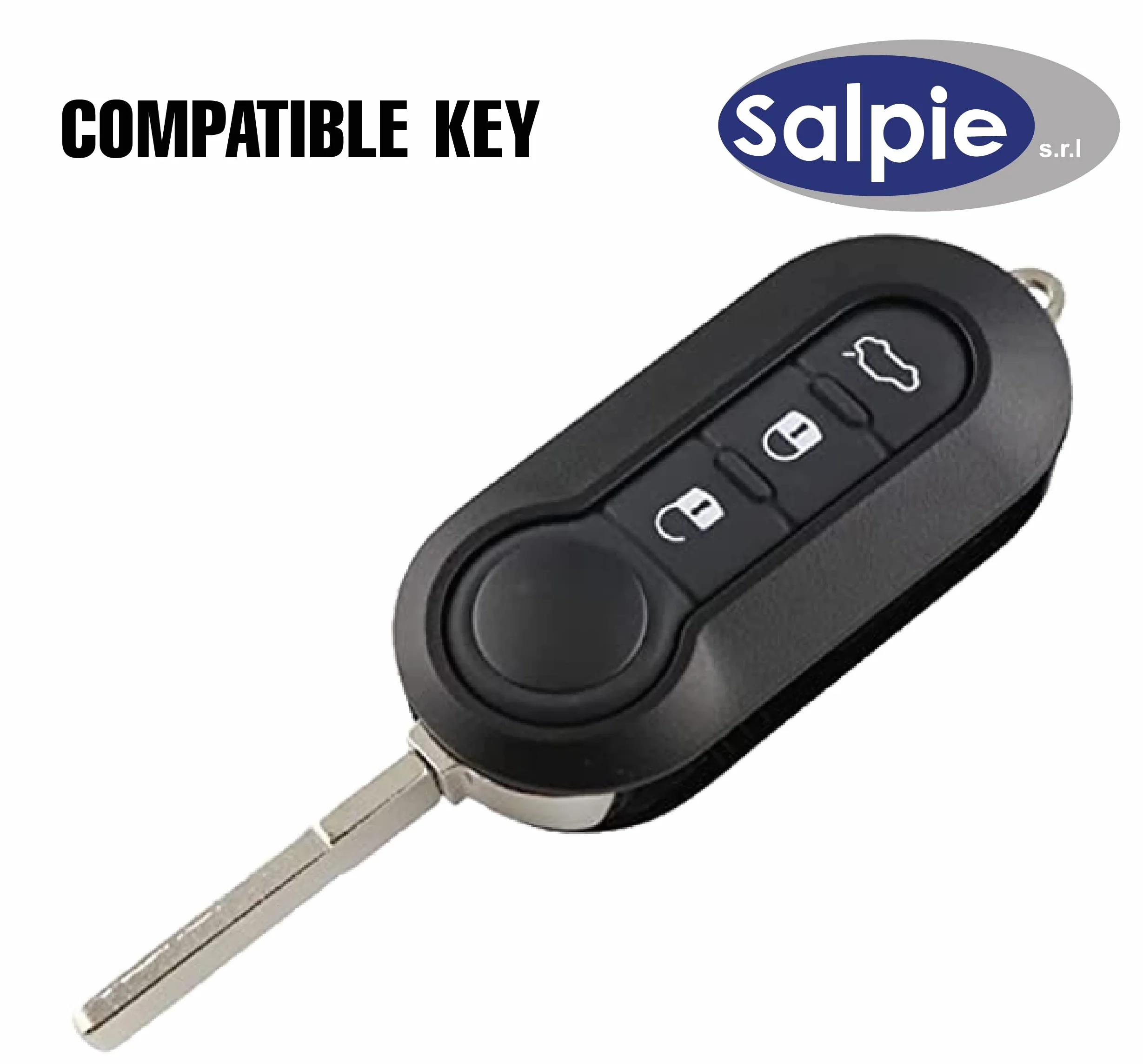 SALPIE Copri Chiave Auto Compatibile Fiat Lancia Telecomando 3 Tasti Nero