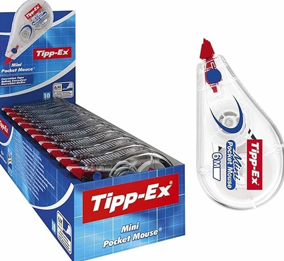 Tipp-Ex Mini Pocket Mouse Correttore A Nastro Confezione Da 10 Unità Bianco 6 M X 5 mm