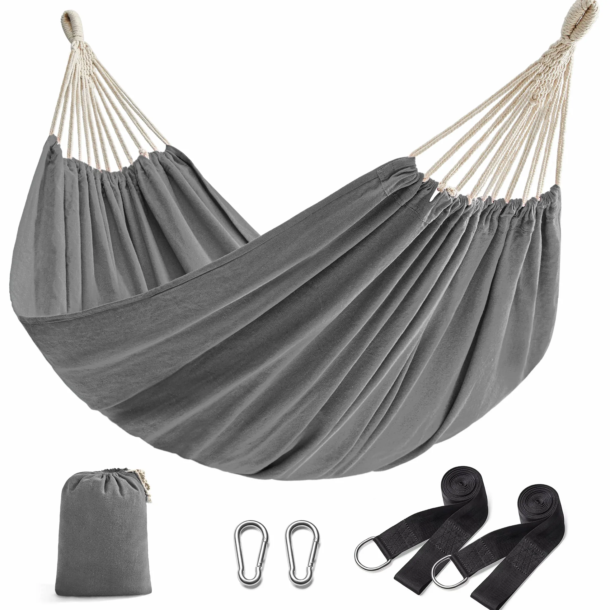 SONGMICS Amaca Doppia 210 x 150 cm 300 kg Grigio GDC15GY