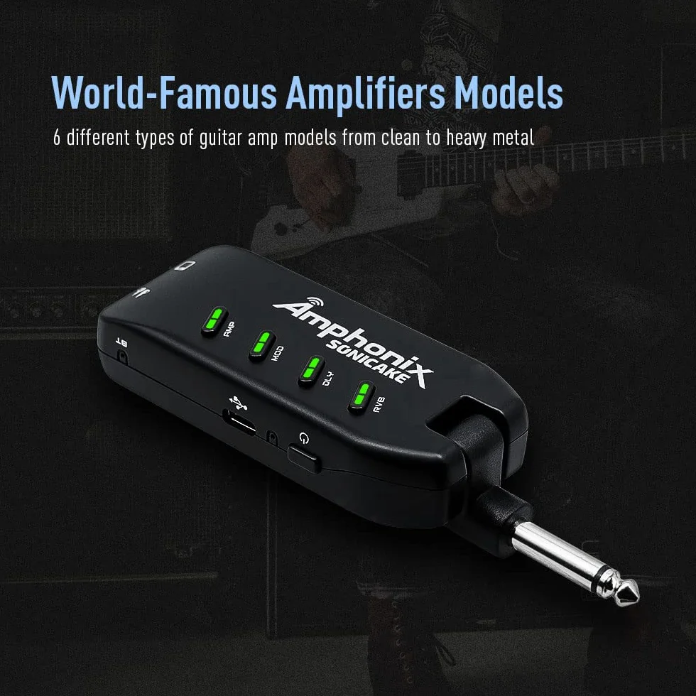 SONICAKE Mini Amplificatore Headphone Amp Bluetooth Multi-Effetti Plug-In USB Ricaricabile Portatile