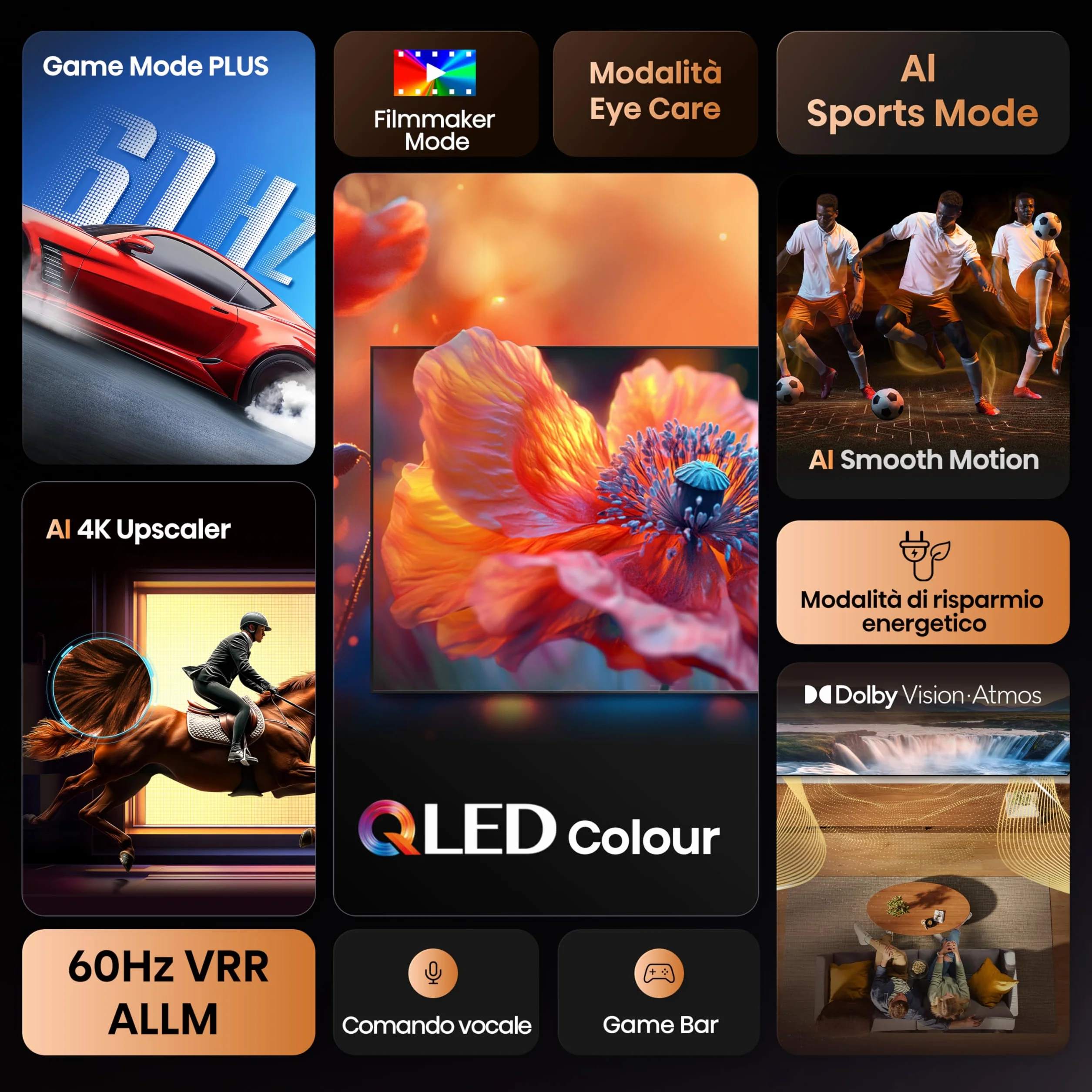 Hisense TV 43" QLED 4K 43E78Q Smart TV VIDAA U8 Dolby Vision HDR10+ Game Mode Plus Dolby Atmos 60Hz 2025