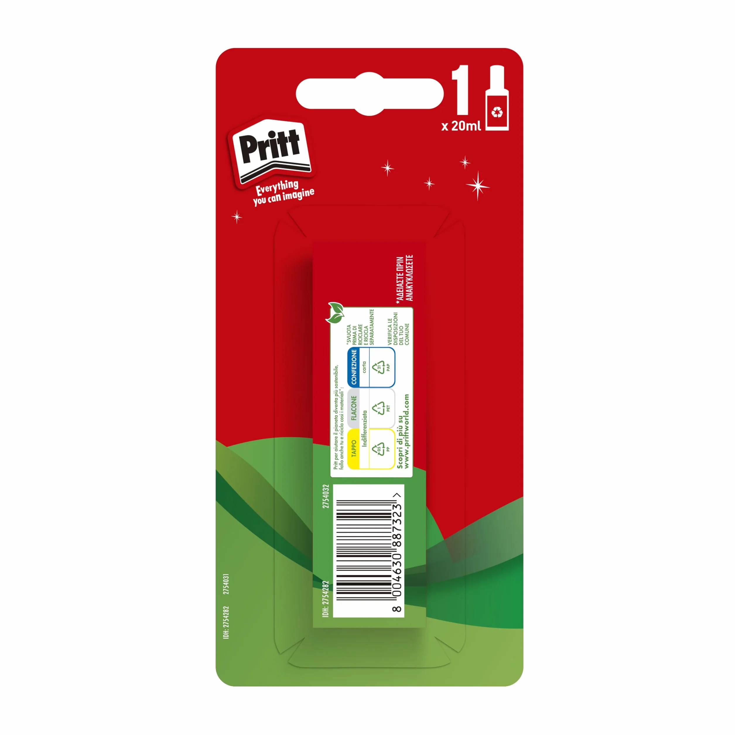Pritt Correttore Liquido con pennello 20 ml Bianchetto Applicazione Rapida
