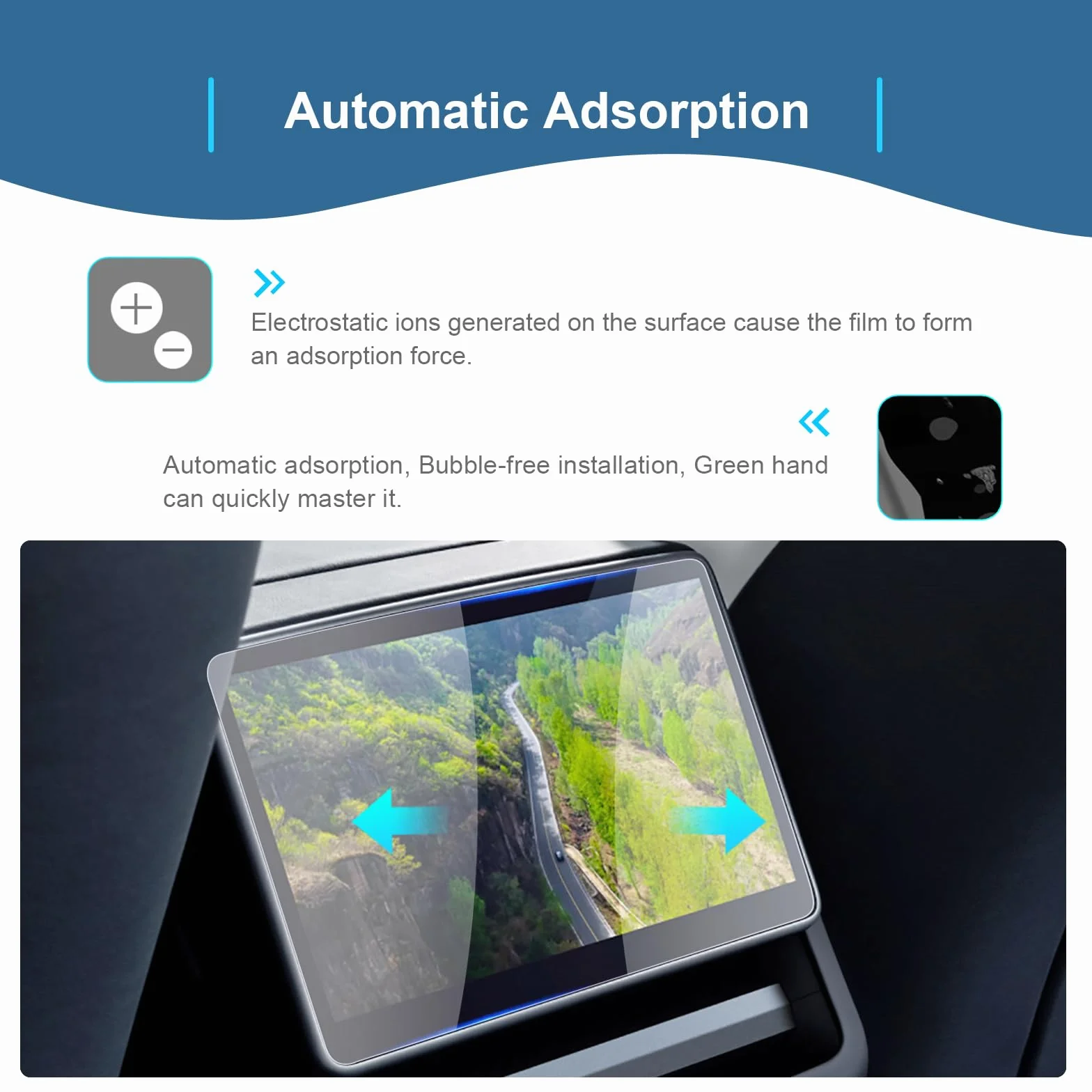 Pellicola Protettiva Posteriore Touchscreen 8" per Tesla Model 3 2024 2025 Highland, Antiurto 6H Anti-Graffio