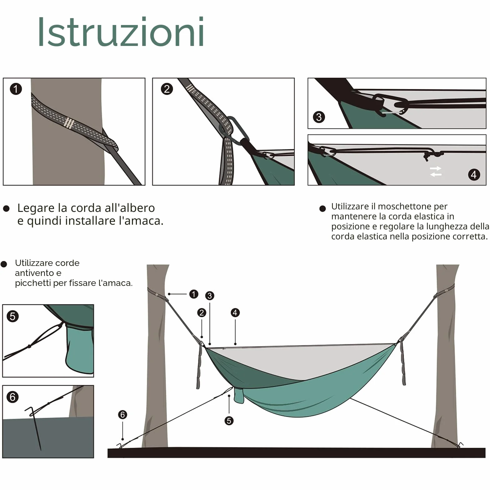 Amaca da Campeggio 300kg Nylon Asciugatura Rapida Outdoor Giardino