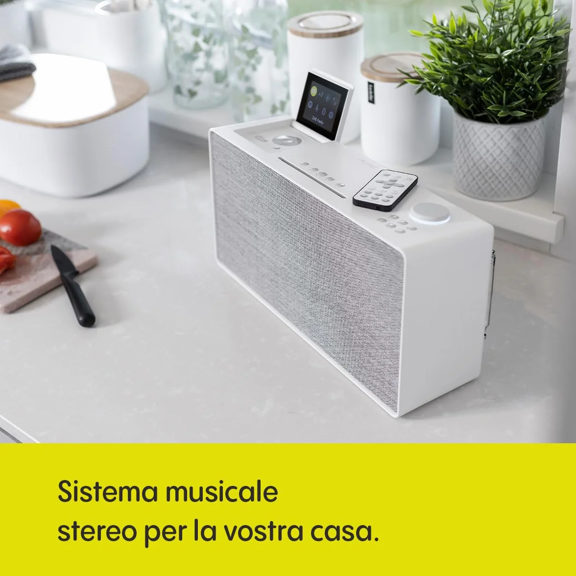 Pure Evoke Home All-In-One Music System DAB+ UKW Radio Internet Radio Spotify Connect Bluetooth CD 100 Watt Bianco cotone