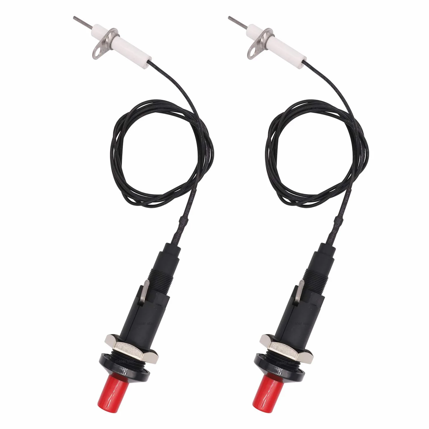 Meter Star Set di 2 accendini da cucina con pulsante piezoelettrico a scintilla con cavo di resistenza a 200 gradi, 1 metro