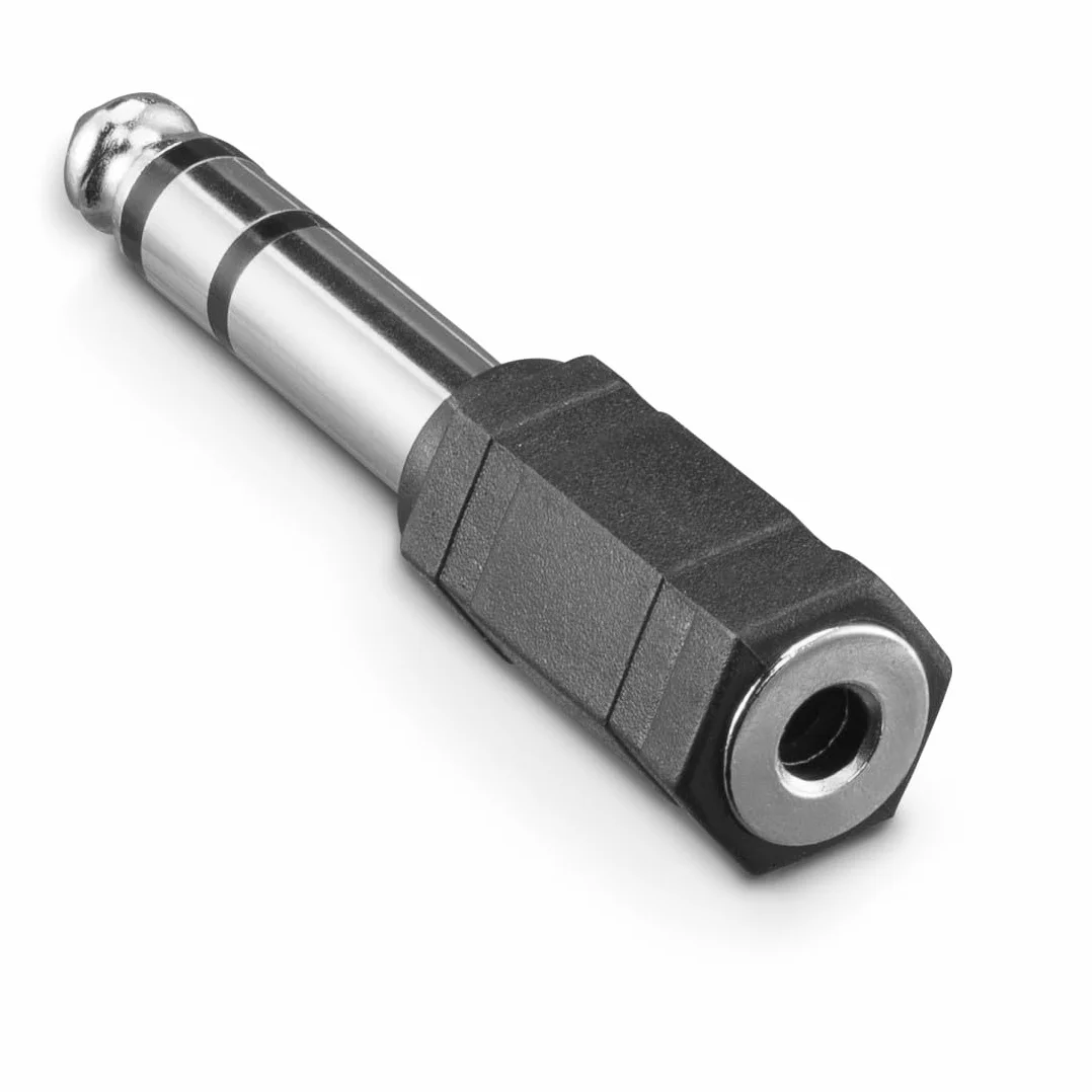 Hama Jack Audio Adattatore da 1 jack femmina da 3,5 mm a 1 jack maschio 6,35 mm, Nero