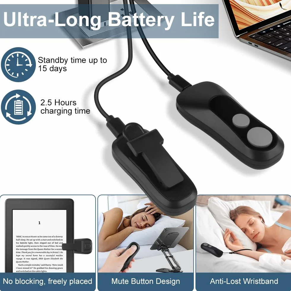 Vicloon Page Turner Remote Control for Kindle Paperwhite Oasis Kobo eReaders iPad iPhone Tablet Android