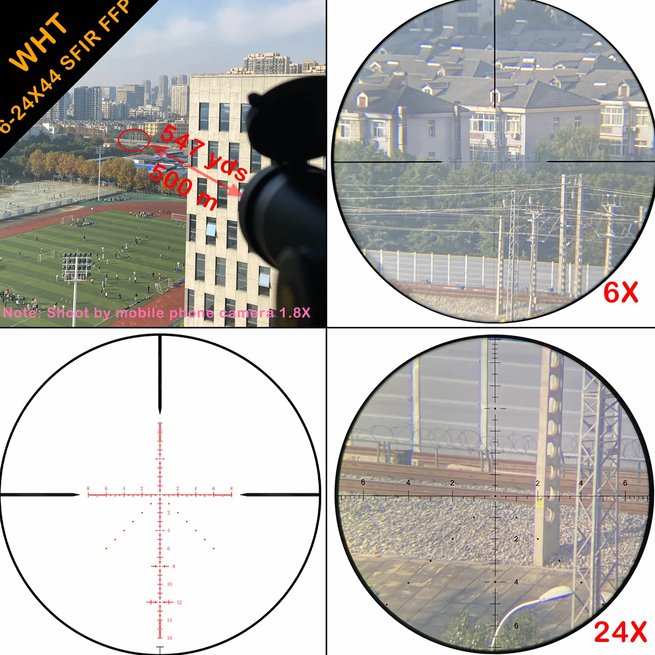 WestHunter Optics WHT SFIR FFP Cannocchiale da Competizione Compatto Reticolo Illuminato Rosso Vetro Inciso 1/10 MIL Tubo 30 mm Mirini Tattici di Precisione