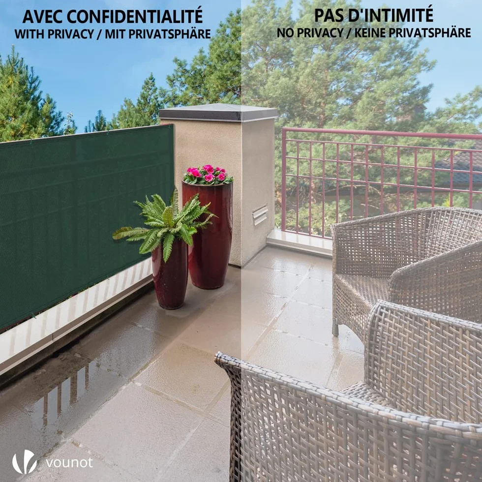 Rete Ombreggiante 1.5×10m HDPE 150 g/m² Telo Frangivista Giardino Antistrappo Antivento