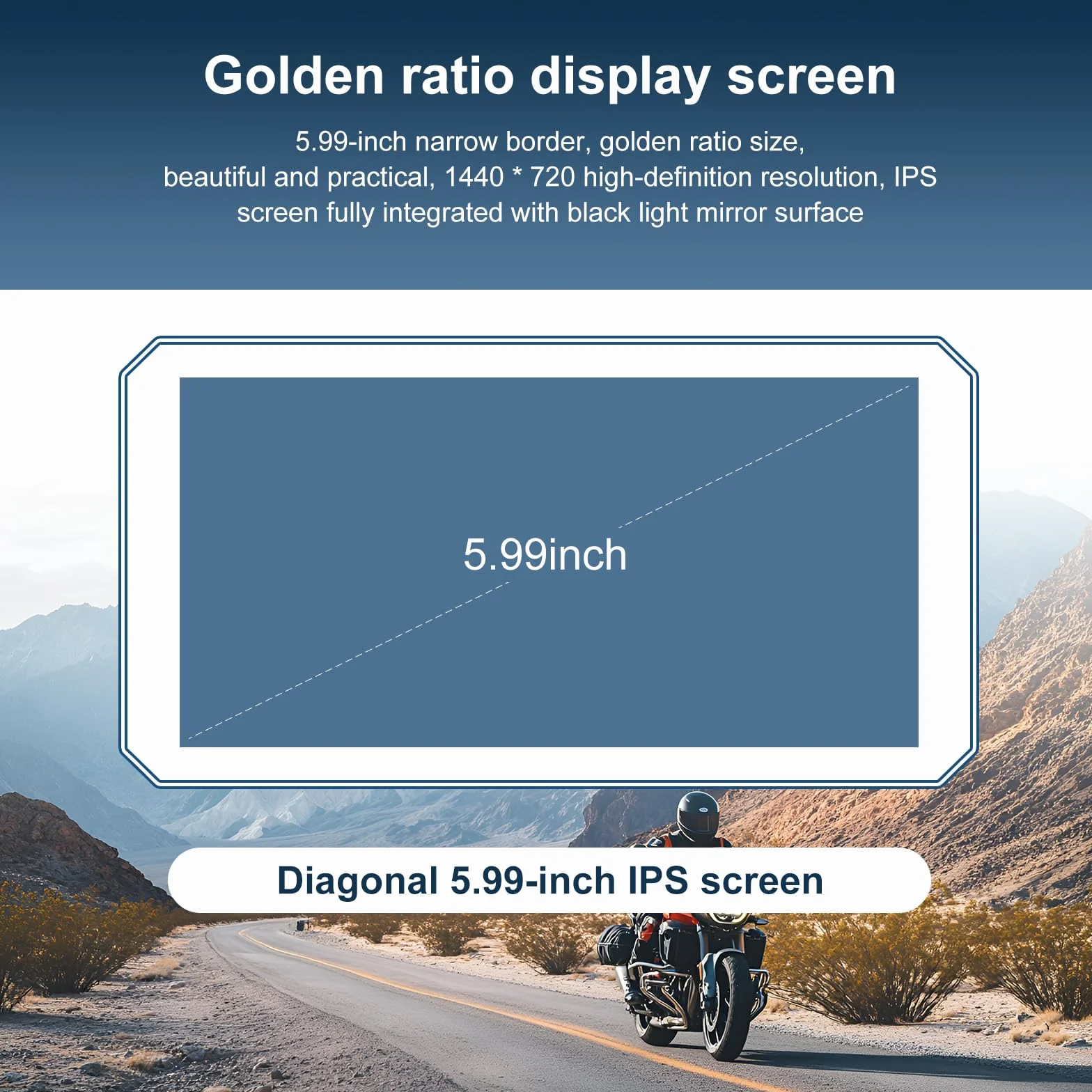 Navigatore Moto CarPlay 6 Pollici Schermo Senza Fili Android Auto GPS Impermeabile IP67 64GB